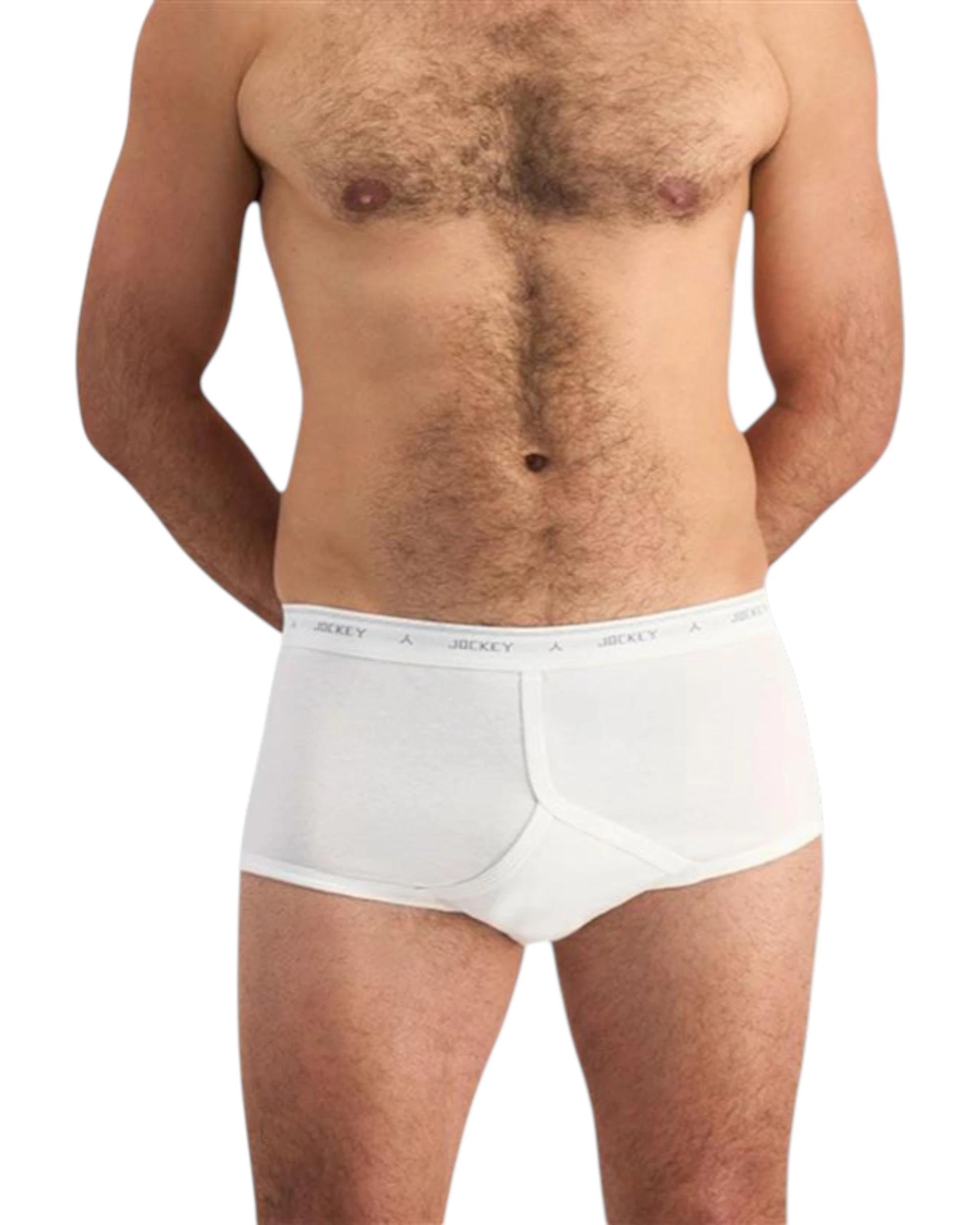 1 Jockey 5 Pack Mens Y-Front Briefs Original Classic White Underwear WHITE, 1 of 4