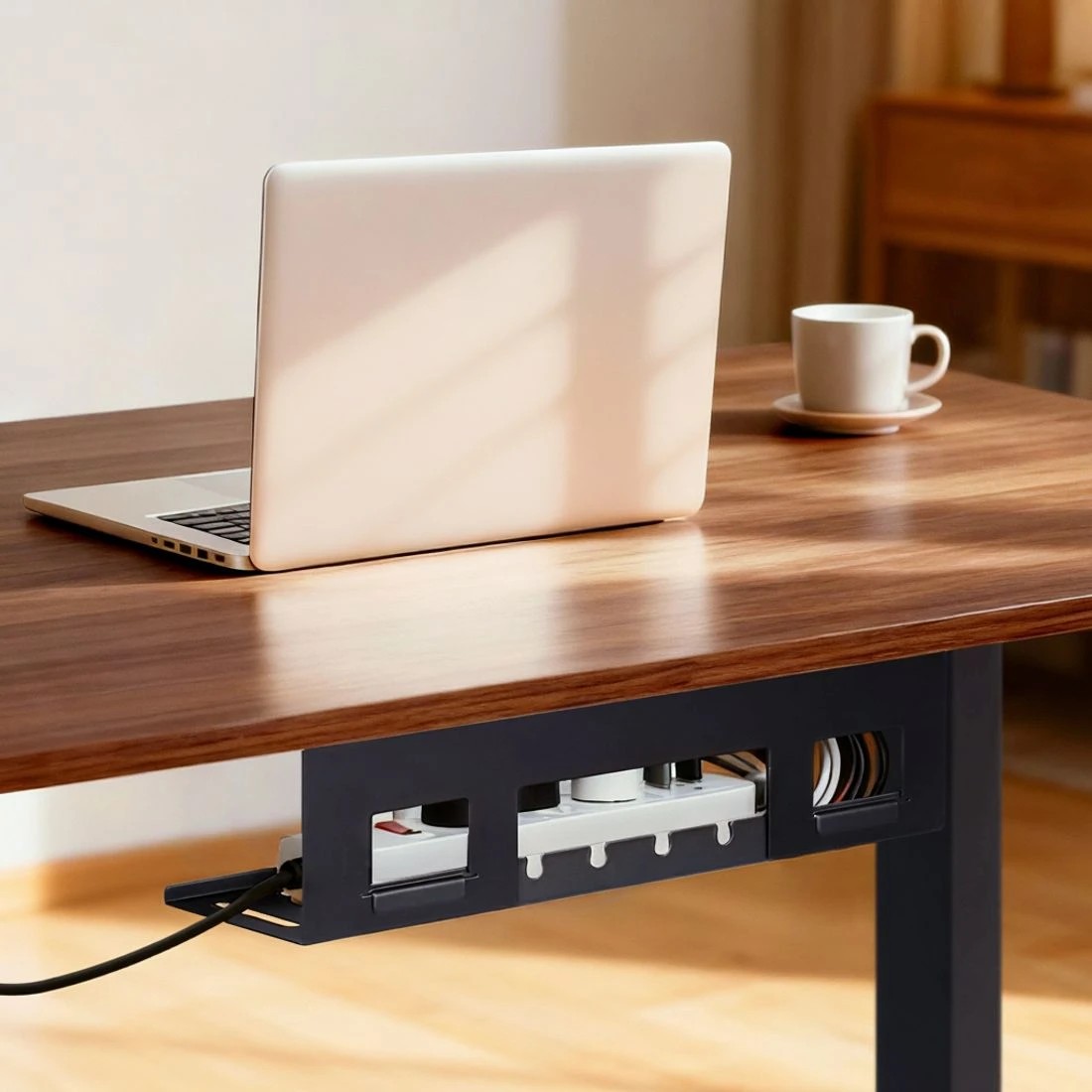 5 Artiss Standing Desk Motorised Dual Motor Electric Walnut 140CM - Brown, 5 of 8