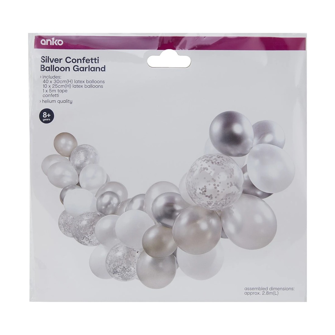 7 Silver Confetti Balloon Garland, 7 of 7