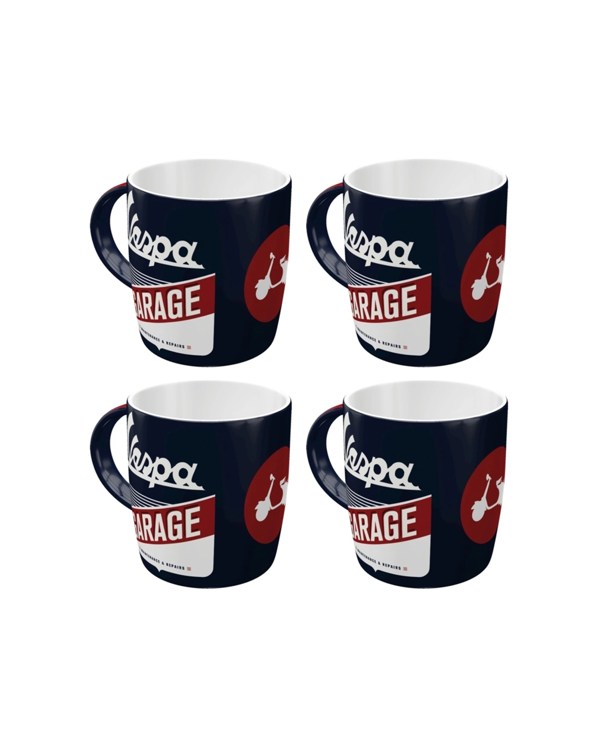 1 Nostalgic-Art 4PK Ceramic Mug 330ml Retro Design - Vespa Garage, 1 of 5