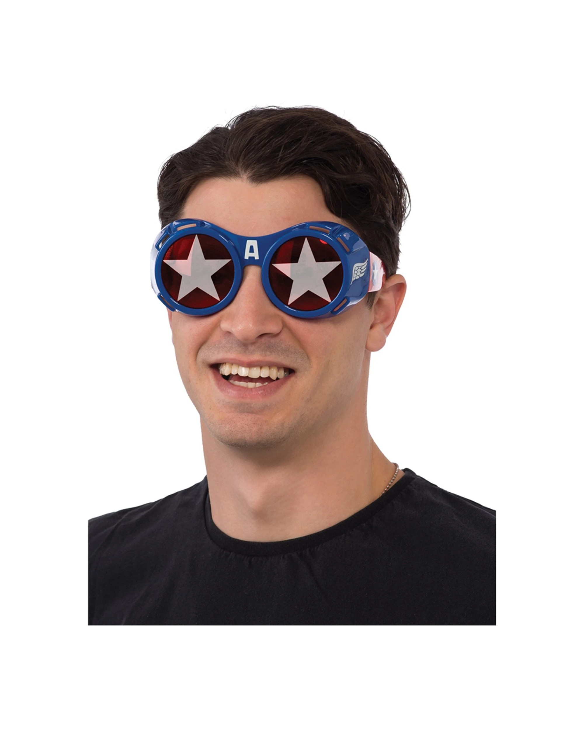 1 Marvel Captain America Plastic Goggles Adult Hero Costume Accessory - Blue, 1 of 2