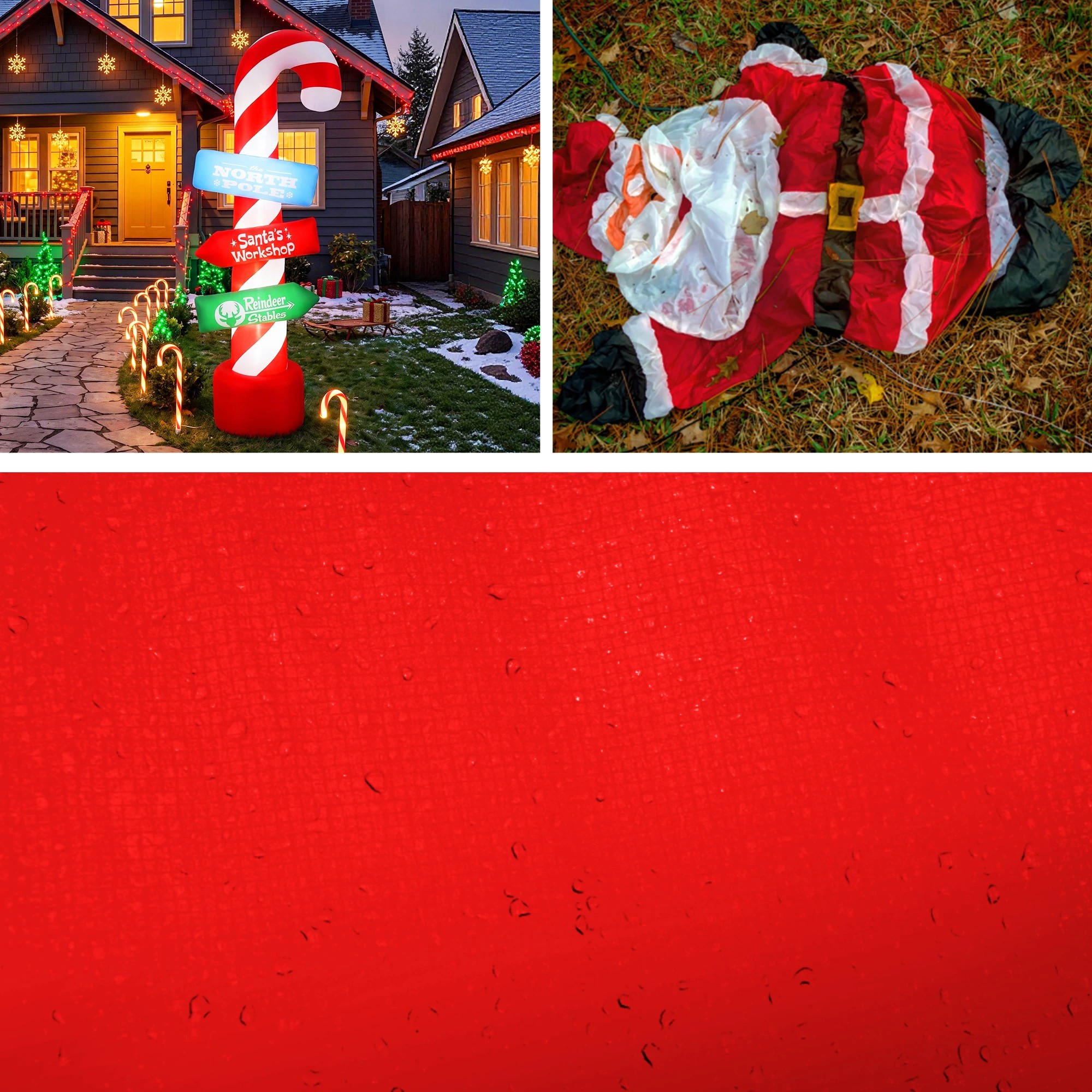 2 Jingle Jollys Christmas Inflatable Candy Pole 2.4M Illuminated Decorations - Multi, 2 of 8