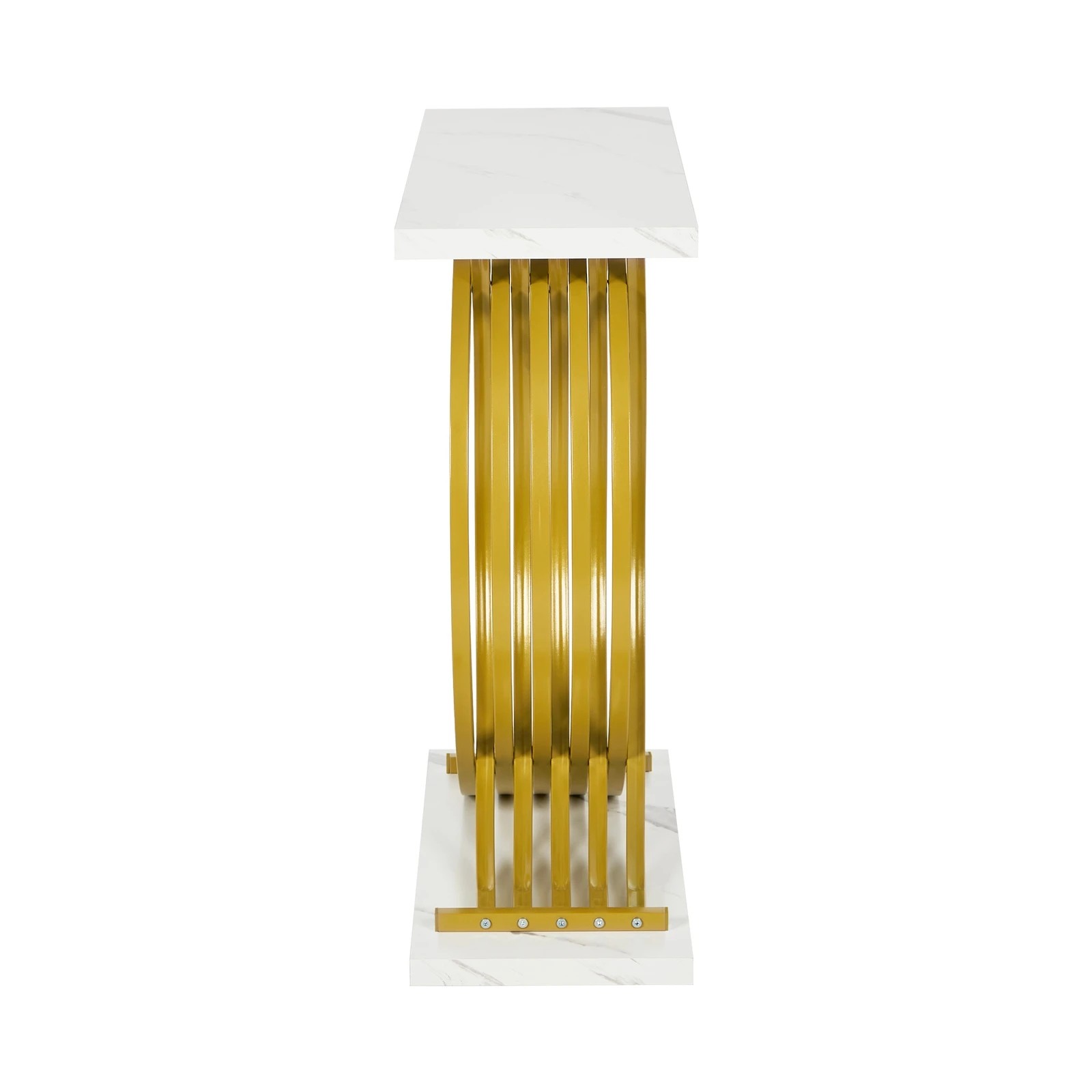8 Oikiture Console Table Hallway Side Desk - Gold, 8 of 9