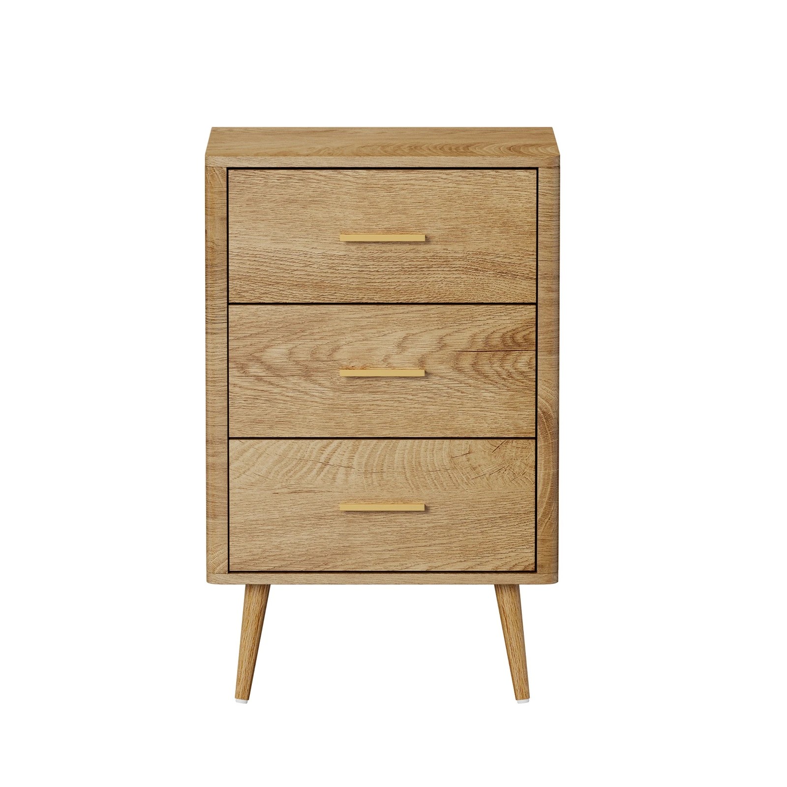 7 Oikiture 3 Chest Of Drawers Dresser Tallboy Storage Cabinet
 - Natural, 7 of 10
