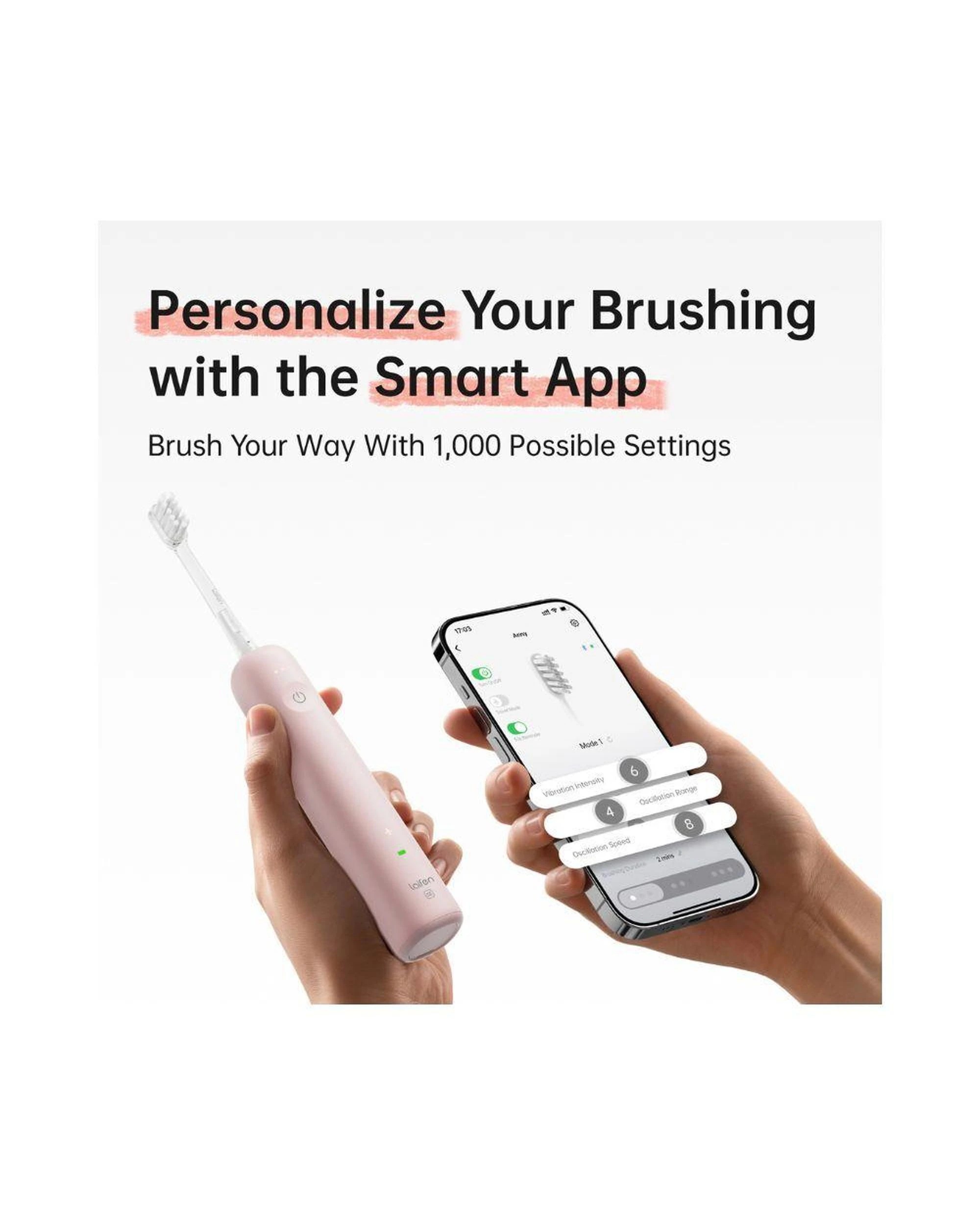 6 Laifen Wave SE Electric Toothbrush with Soft and Clean Brush Heads and Travel Bag Pink, 6 of 8