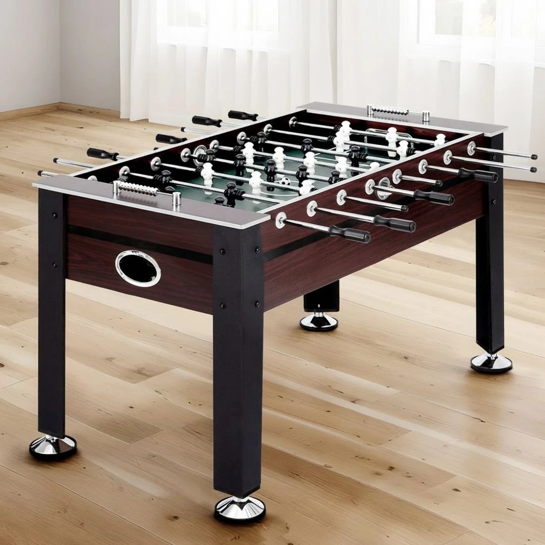 7 Everfit 5FT Soccer Table Foosball Football Game Set Home Party Gift Adults Kids Indoor - Natural, 7 of 7