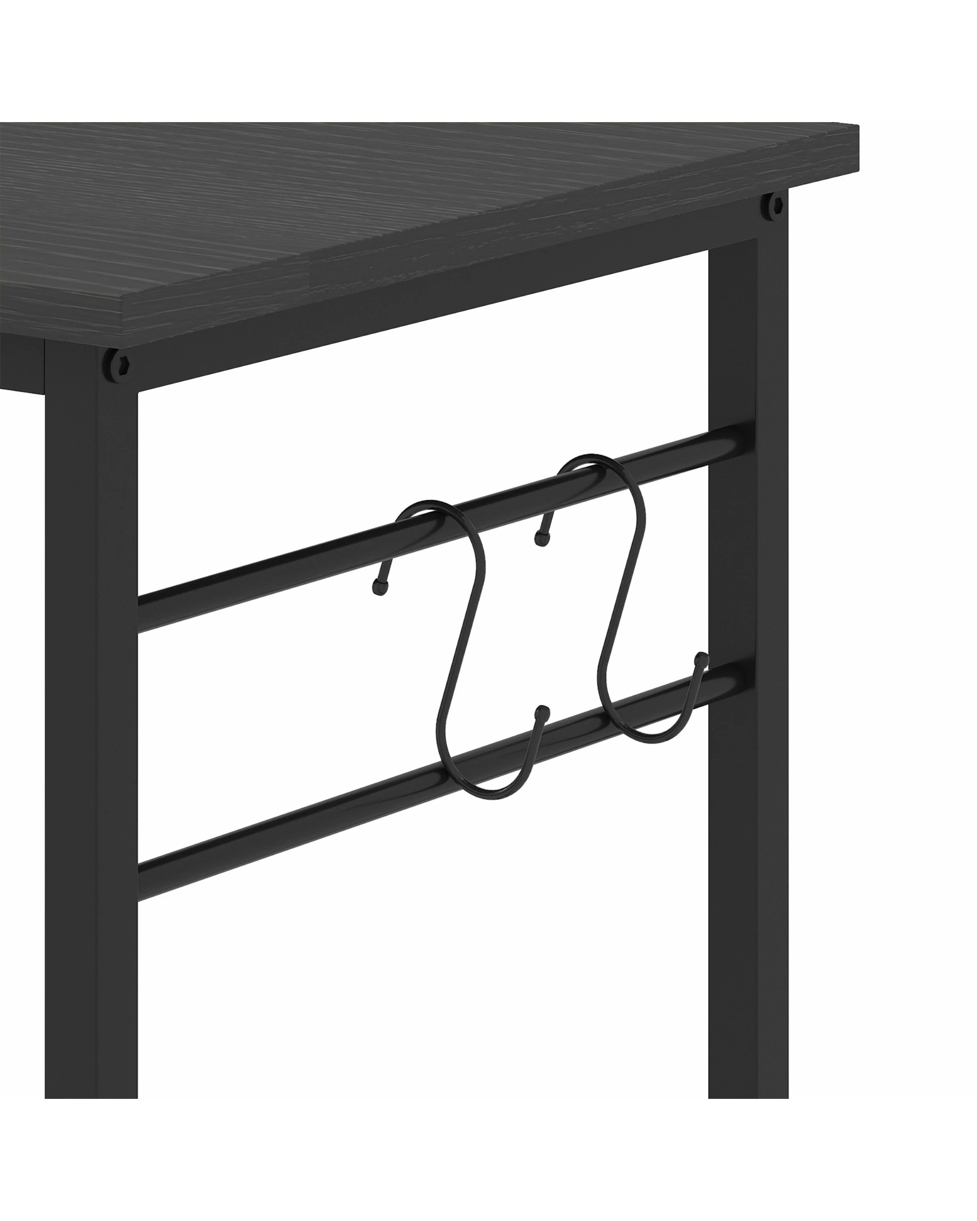 6 Advwin TV Cabinet 120cm Entertainment Unit Stand w/ Shelf & Hooks Media Console Table, 6 of 8