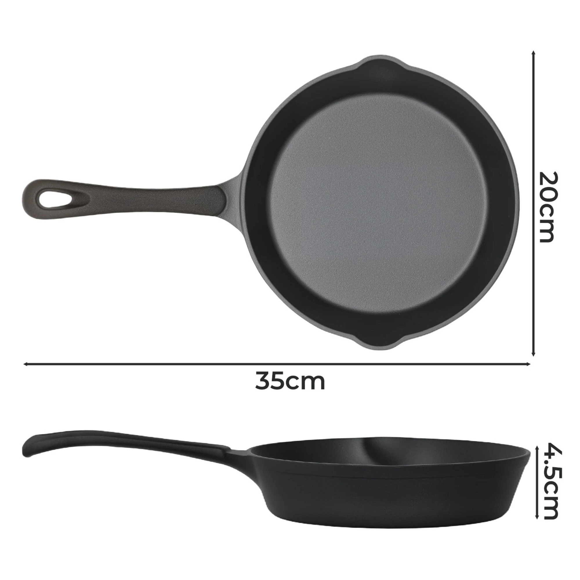 3 Toque Non Stick Frying Pan Cast Iron  20cm, 3 of 9
