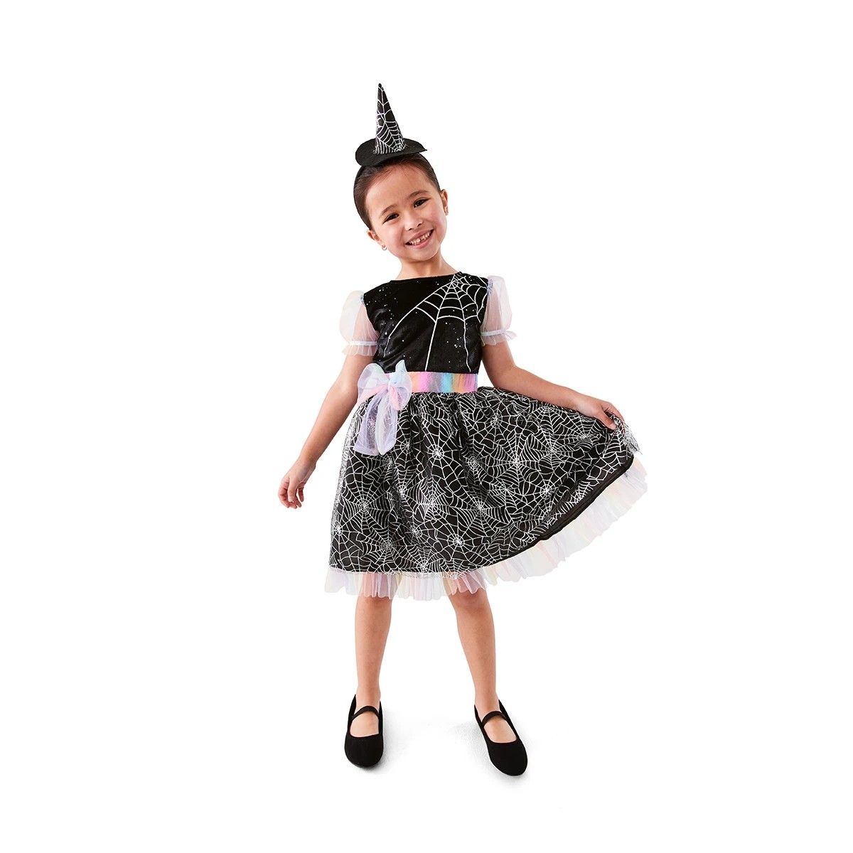 1 2 Piece Rainbow Spider Witch Costume - Ages 4-6, 1 of 10