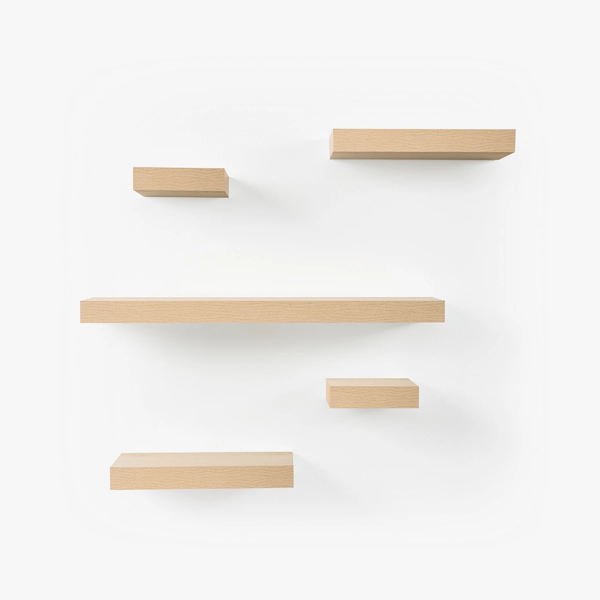 2 5 Pack Floating Shelves - Oak Look, 2 of 4