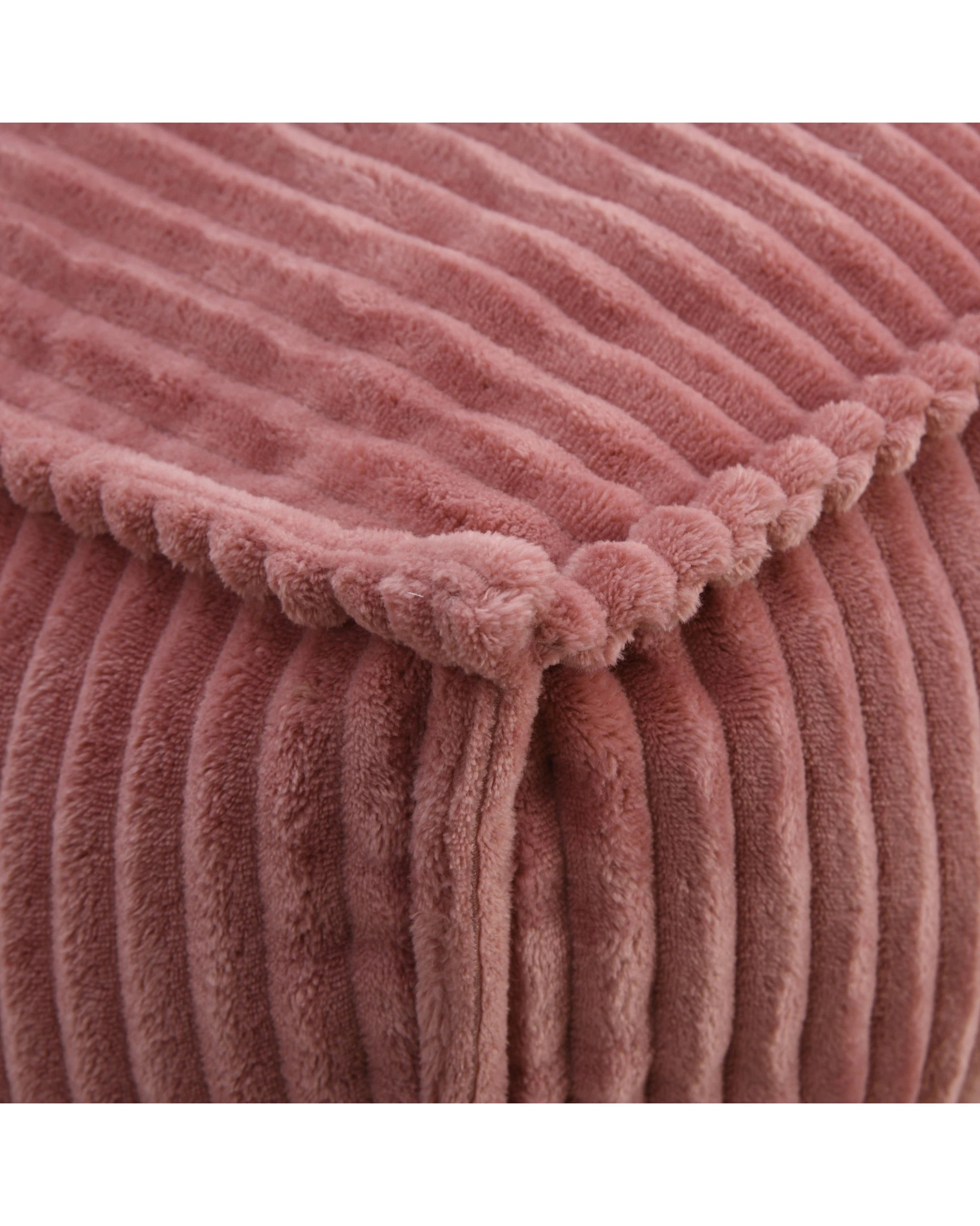 7 Cadence & Co. Wilde Ribbed Luxe Fleece Double Sofa Bean Bag Lounge Cover - Blush, 7 of 9