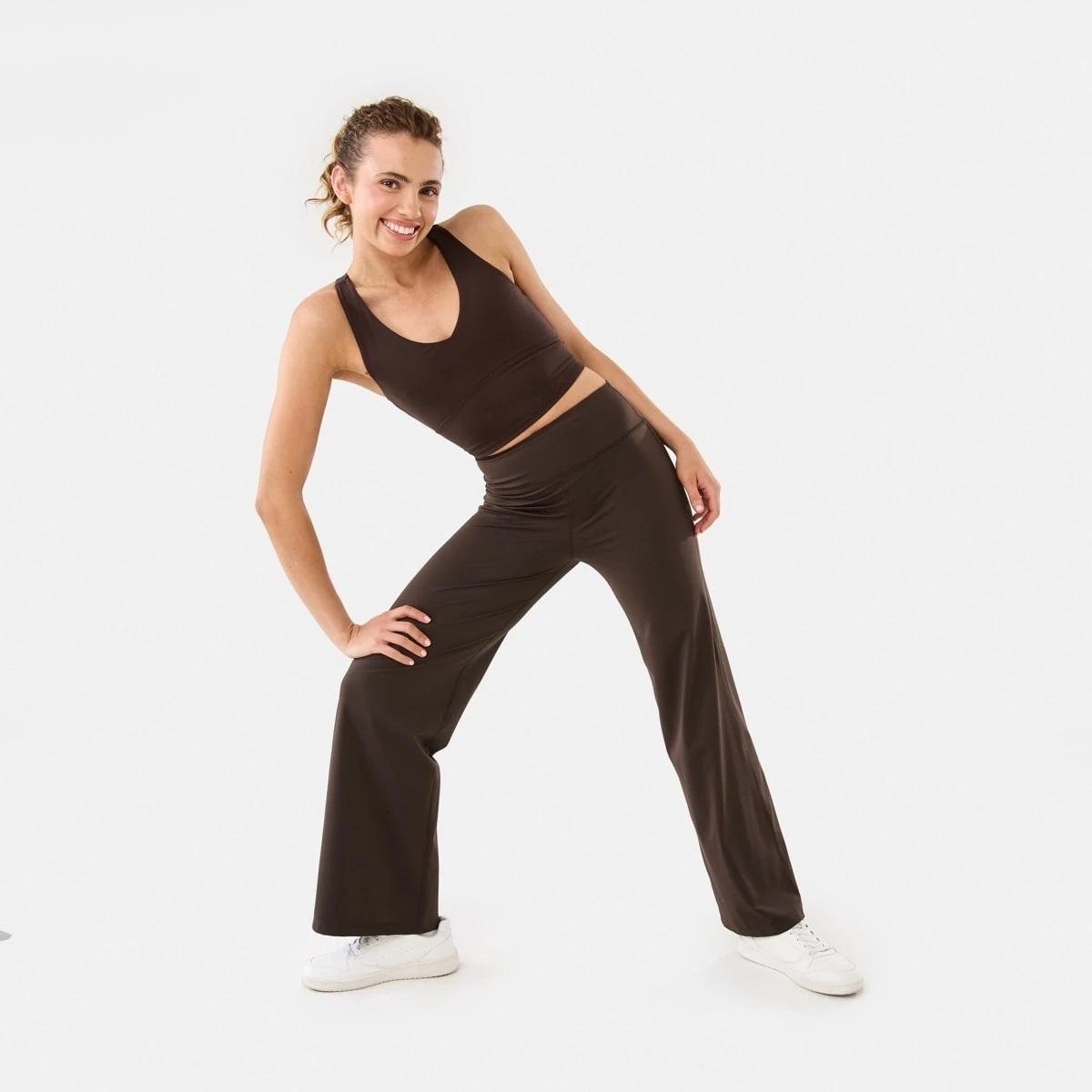 2 Active Womens Wide Leg Leggings TUSCAN BROWN, 2 of 5