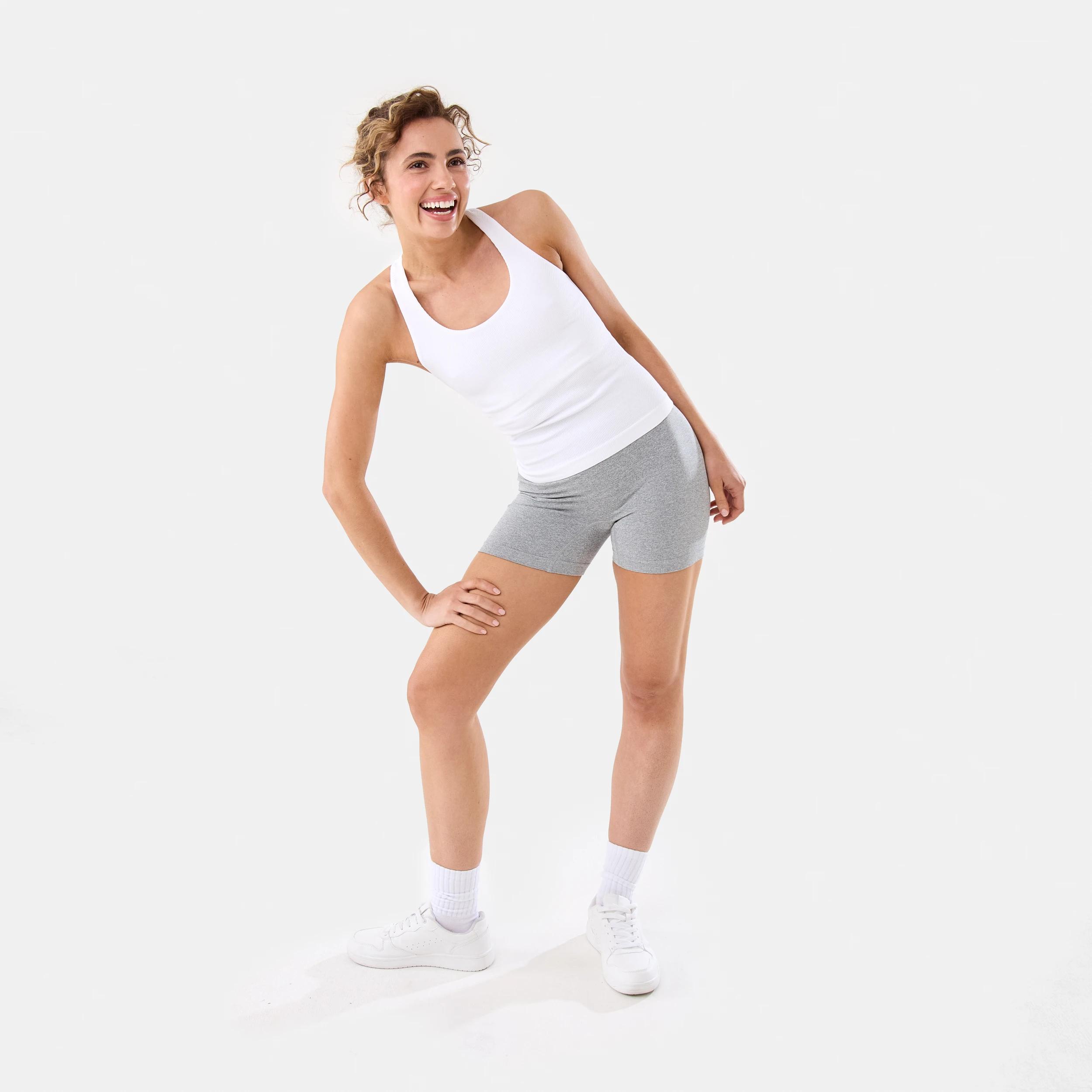 2 Active Womens Tape Bike Shorts SOFT GREY MARLE, 2 of 6