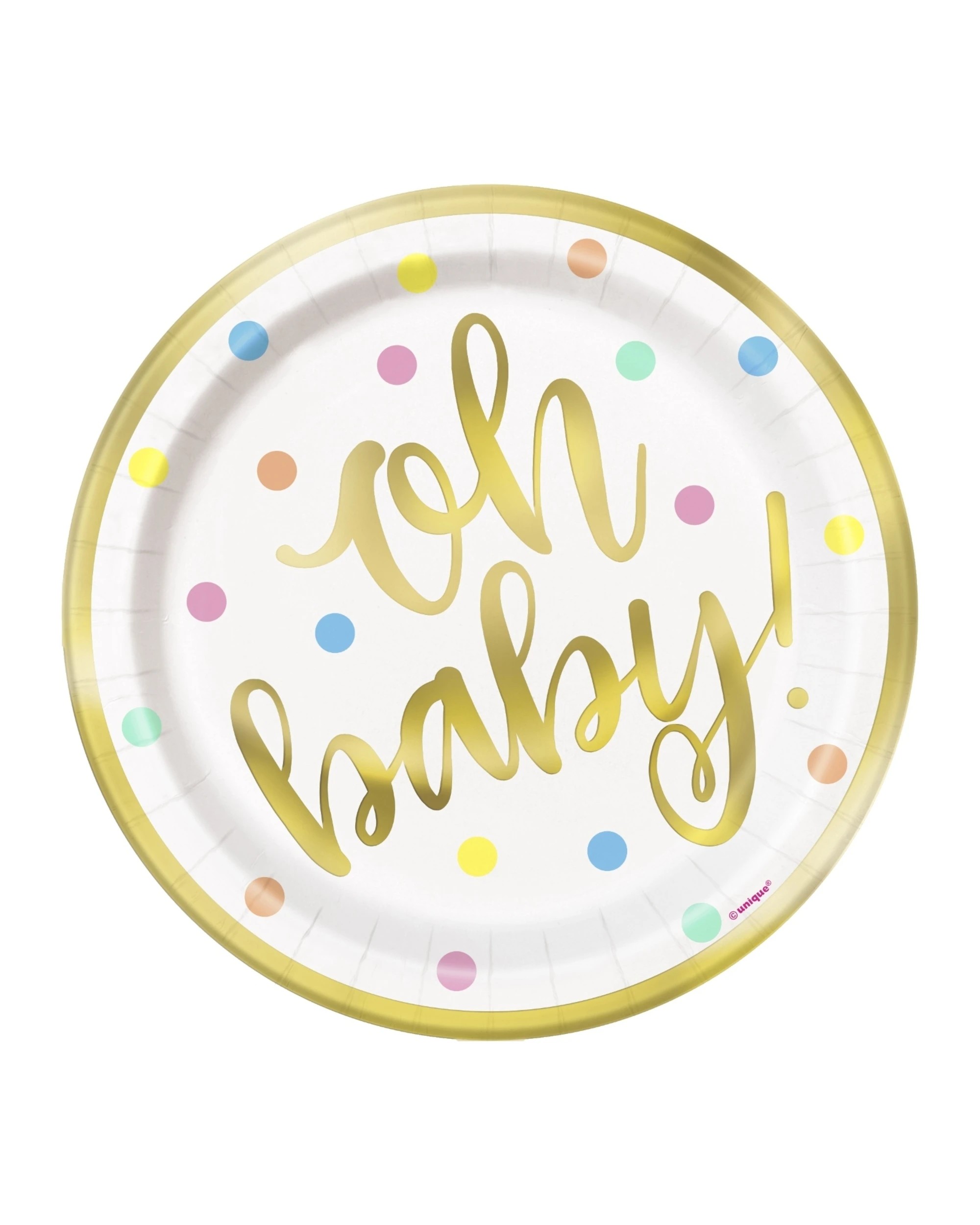1 Unique Oh Baby Small Paper Plates Pack of 8 - Multi, 1 of 1