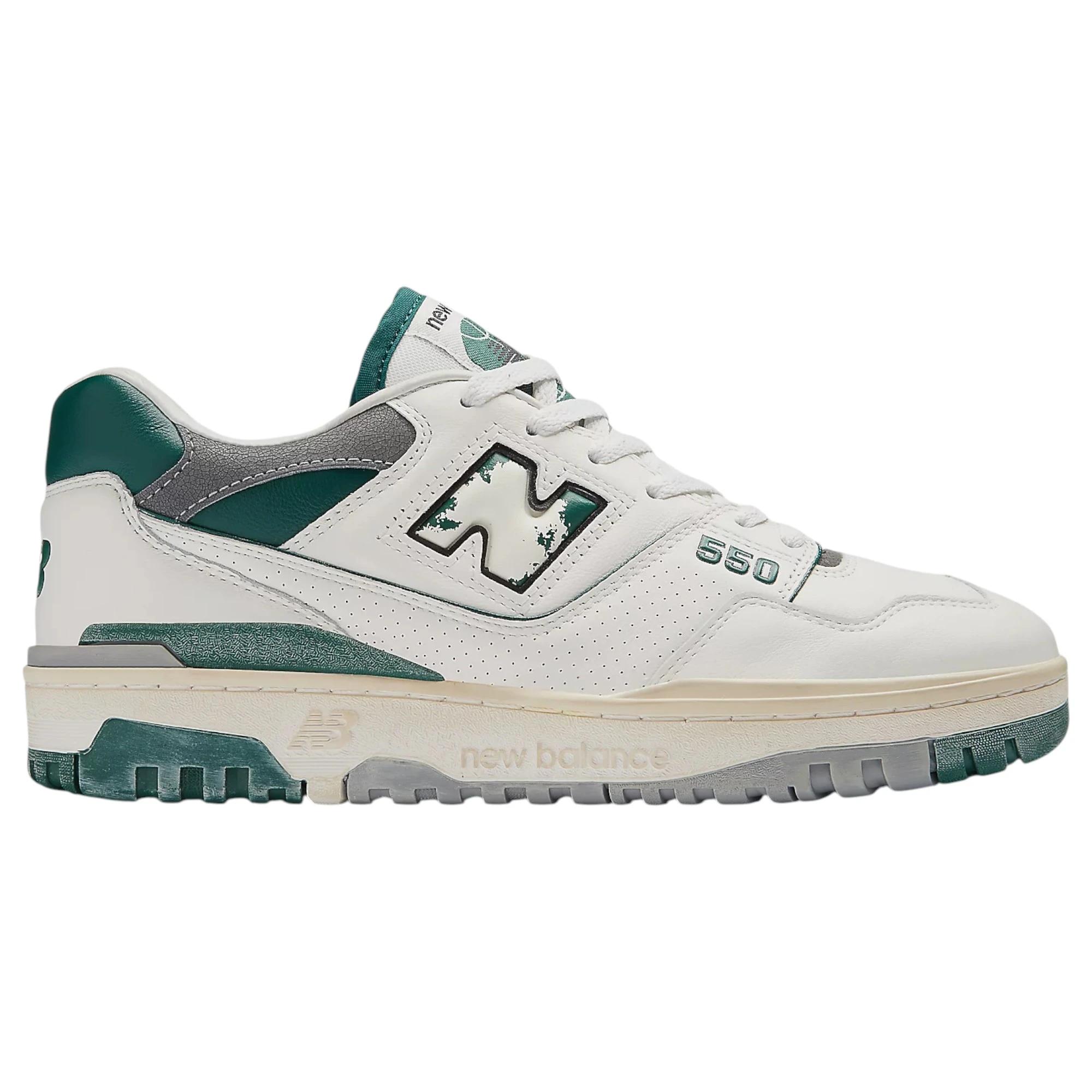 2 New Balance Mens 550 White/ Green Athletic Shoes WHITE/GREEN, 2 of 6