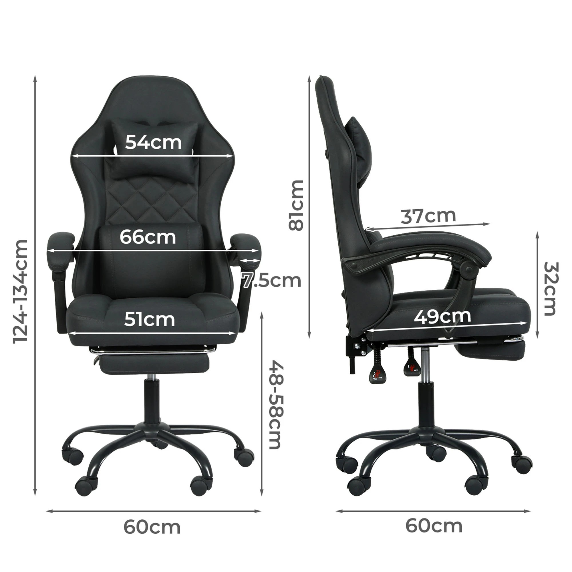 3 Levede Ergonomic Office Chair - Grey, 3 of 9