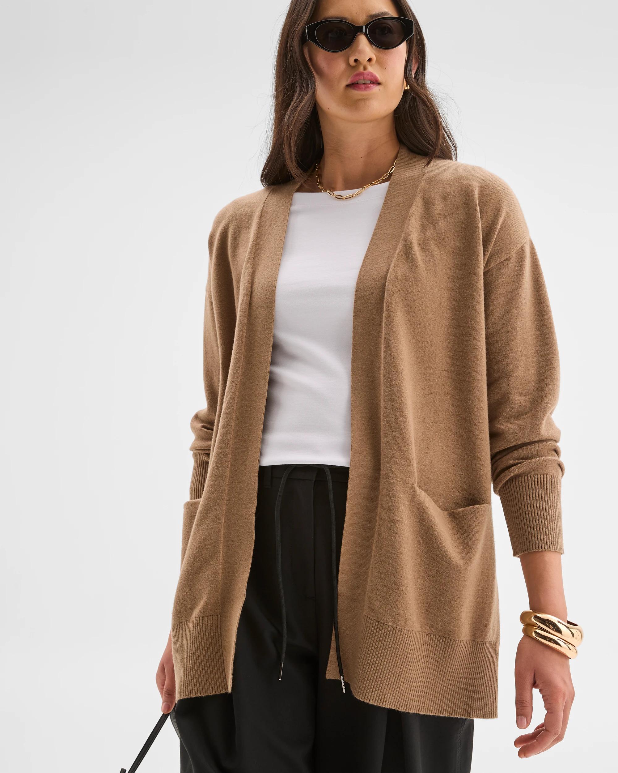 3 Preview Long Sleeve Edge To Edge Cardigan WARM SEPIA, 3 of 8