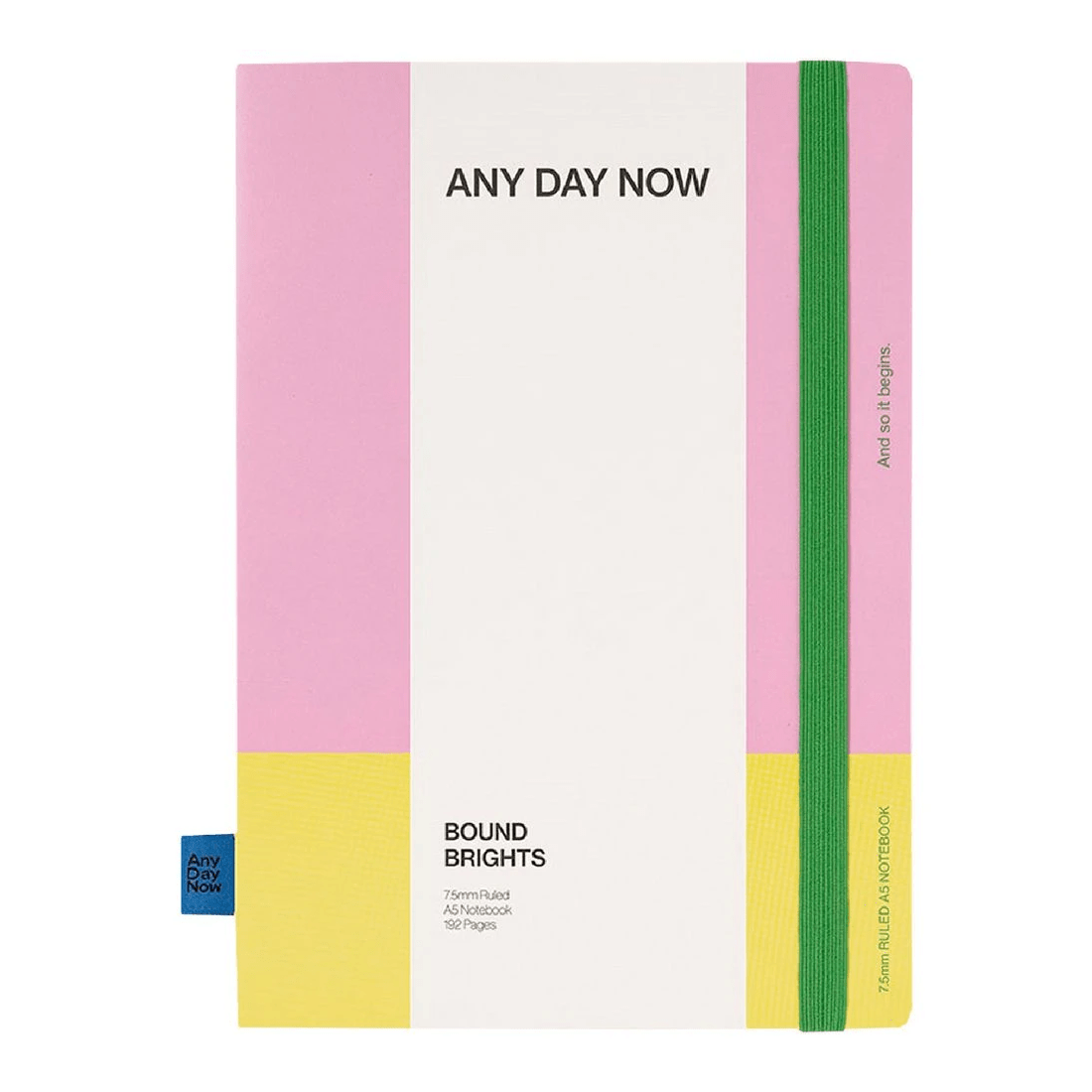 1 Any Day Now Bound Brights A5 Ruled Notebook Pink and Yellow, 1 of 5