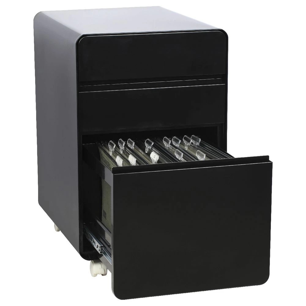 2 Venturo 3 Drawer Filing Pedestal Black Cabinets Filing Drawer Cabinets, 2 of 7