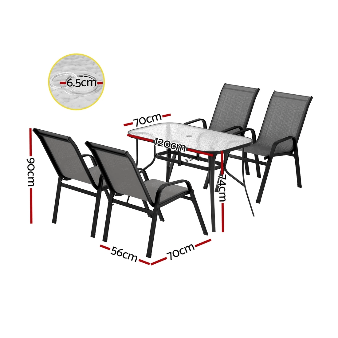 2 Gardeon 5PC Outdoor Dining Set Table and Chairs Patio Furniture Bistro Set Garden - Multi, 2 of 2
