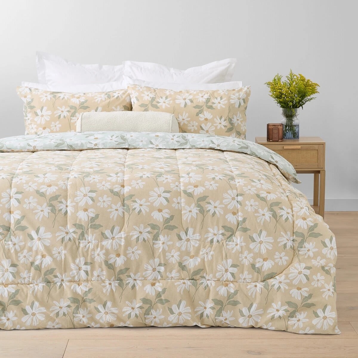 1 Talia Cotton Rich Reversible Comforter Set - Queen Bed, 1 of 7