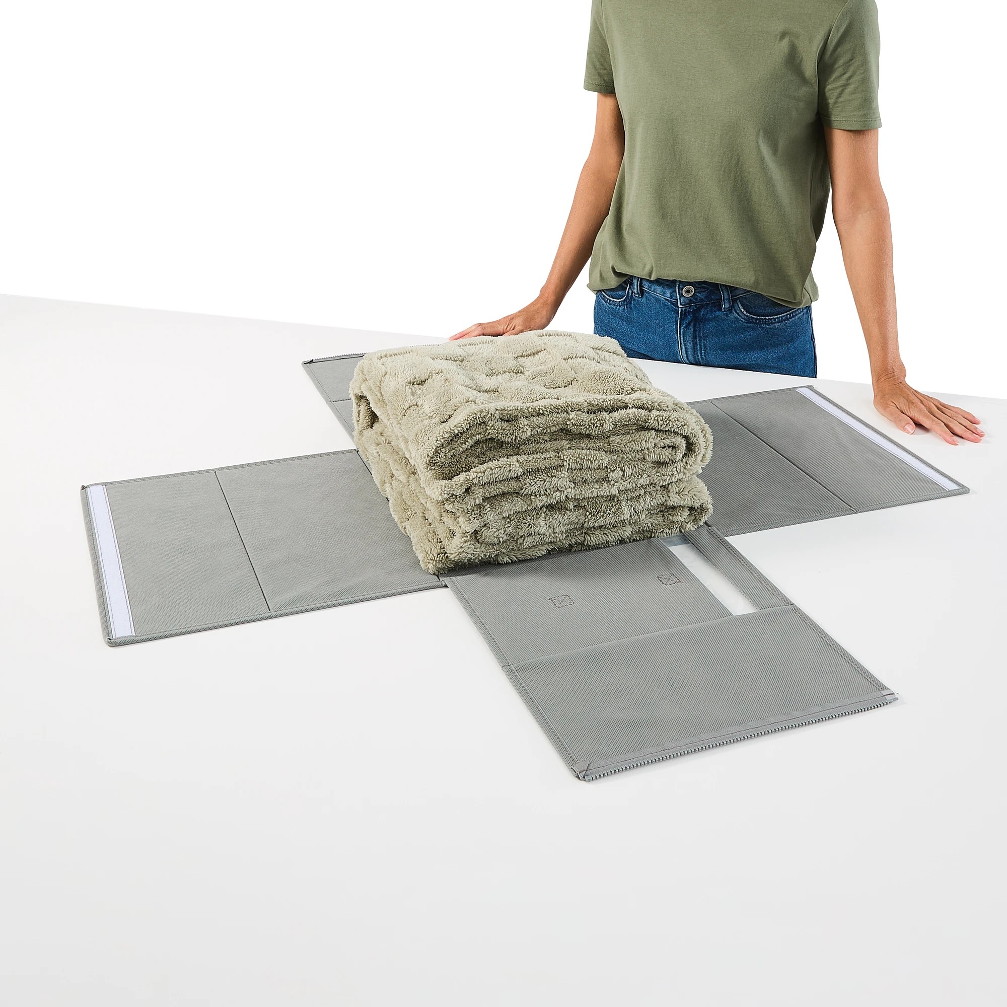 5 Linen Look Large Bed Linen Box - Charcoal, 5 of 10