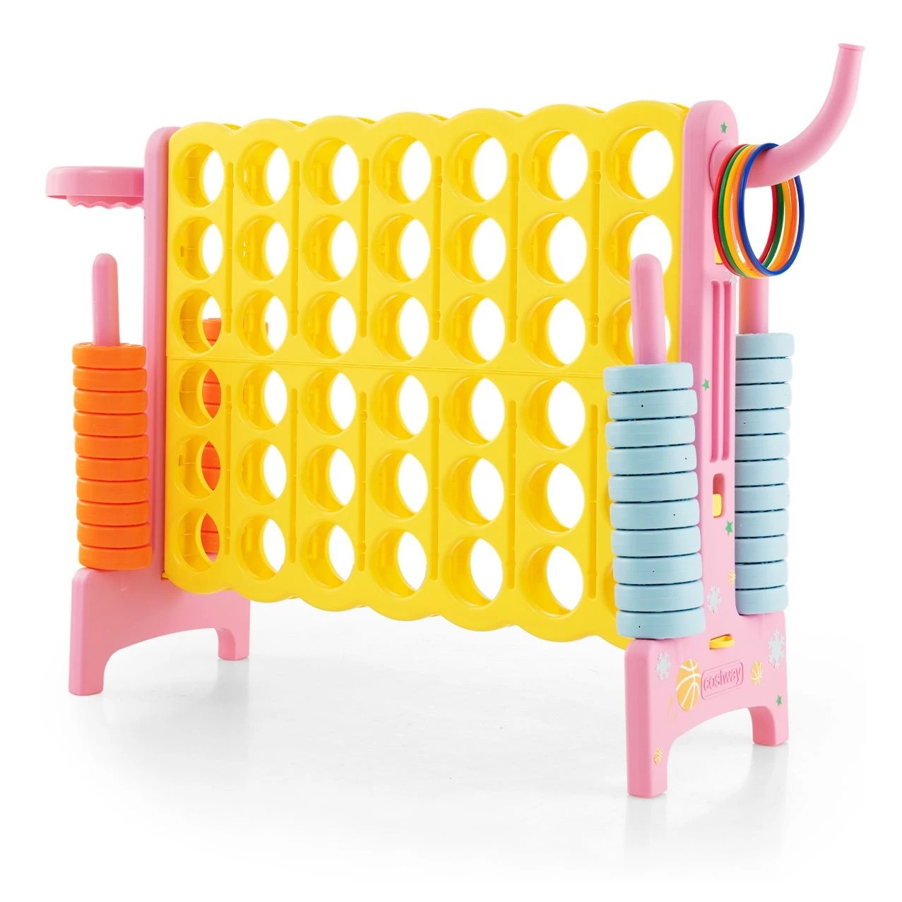 1 Costway Giant 4 In A Row Jumbo 4-To-Score Connect Four Board Game - Yellow, 1 of 2