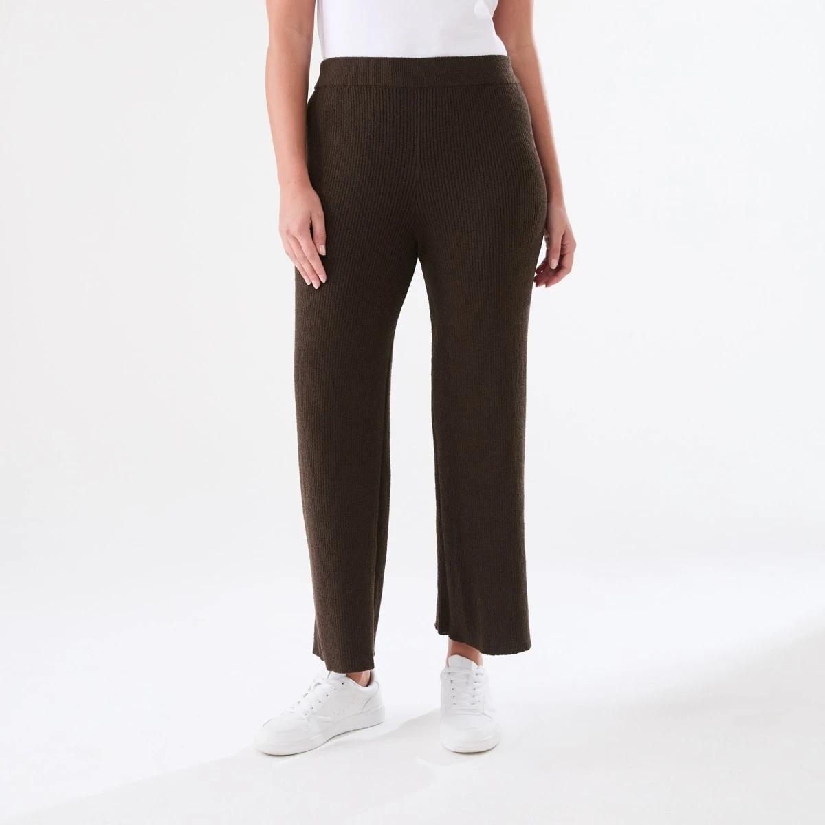 1 Wide True Knit Ankle Pants MELTED CHOCOLATE, 1 of 5