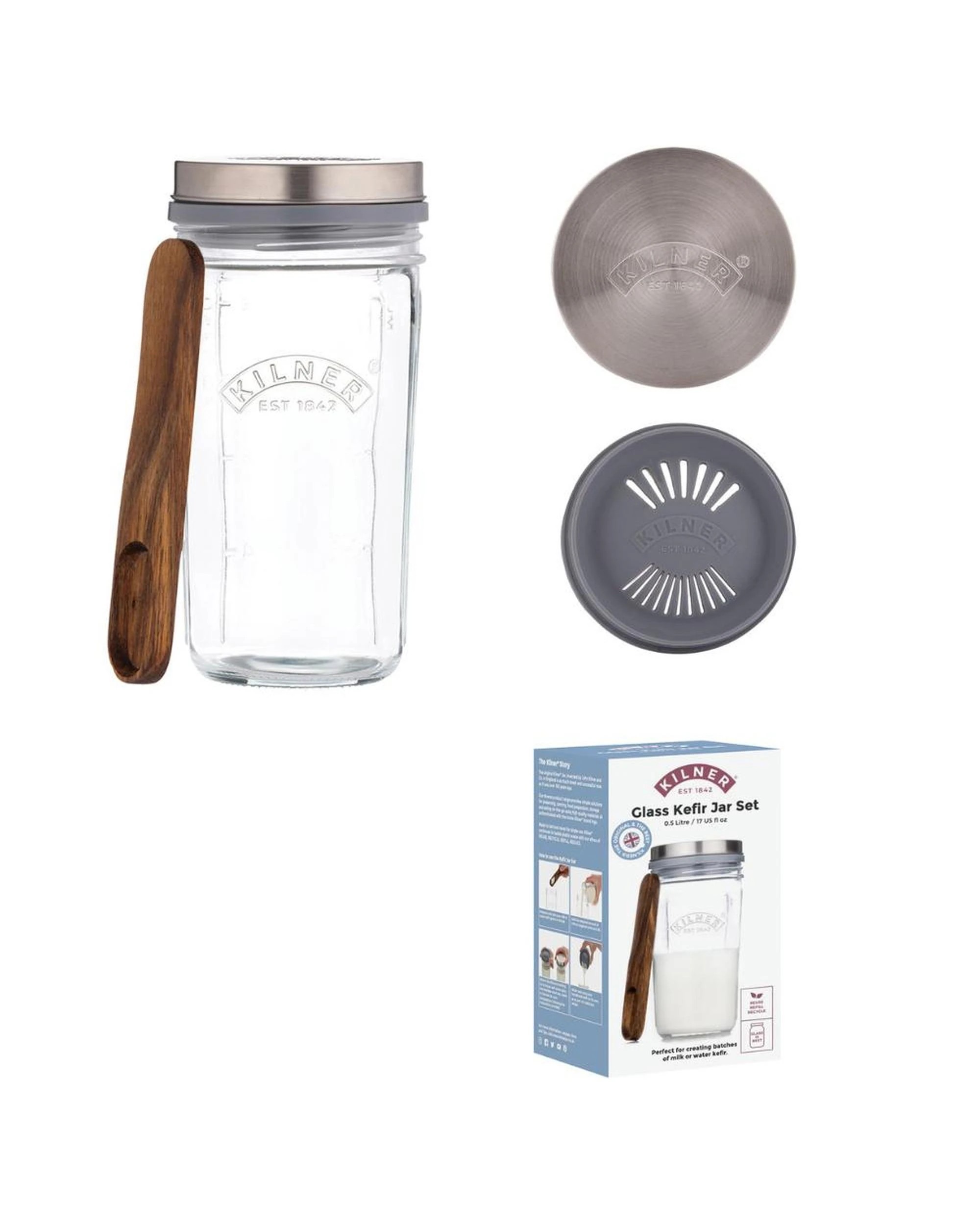 6 Kilner Kefir Glass Set  500ml, 6 of 7