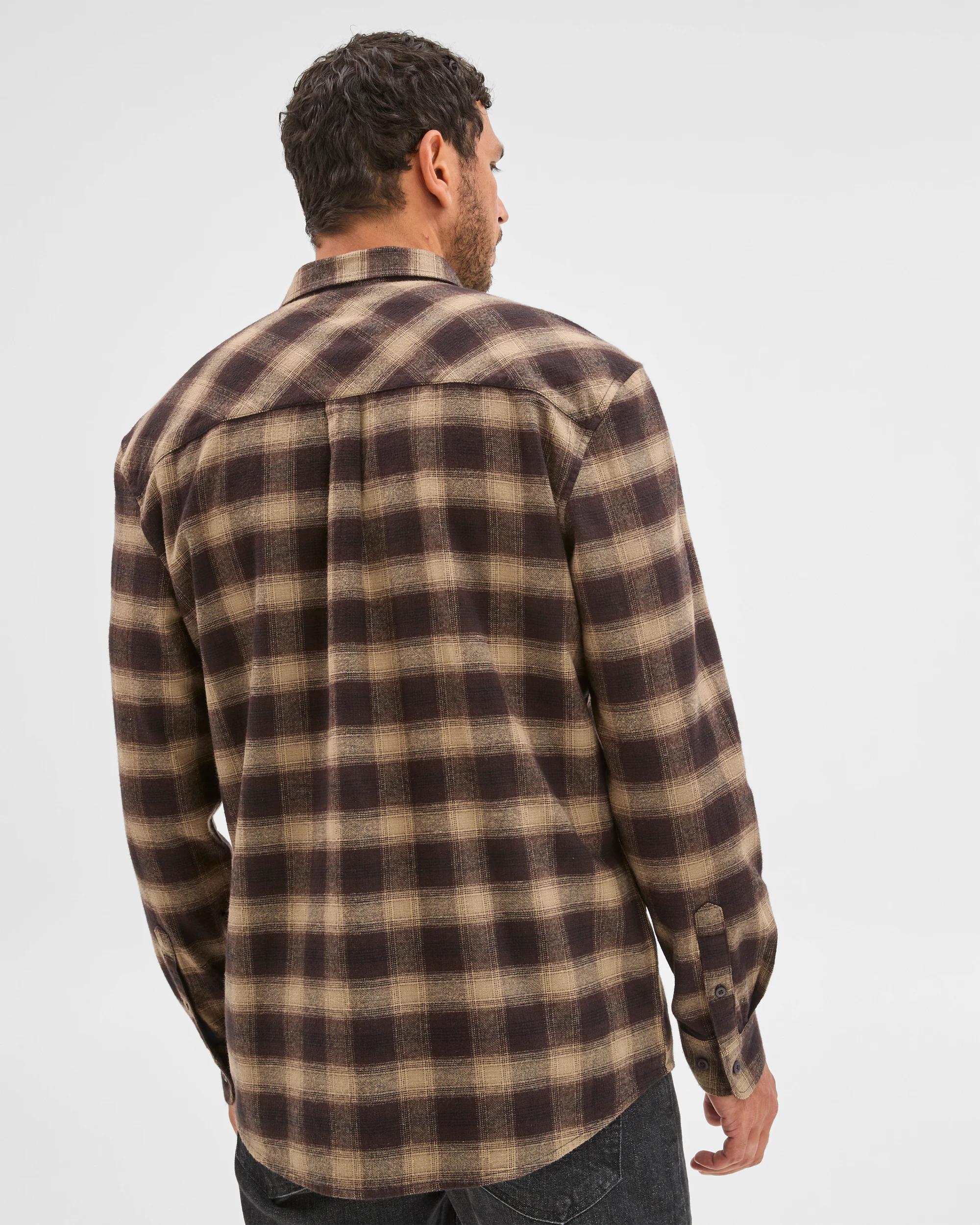 4 Target Australian Cotton Long Sleeve Flannelette Shirt CHOCOLATE, 4 of 6