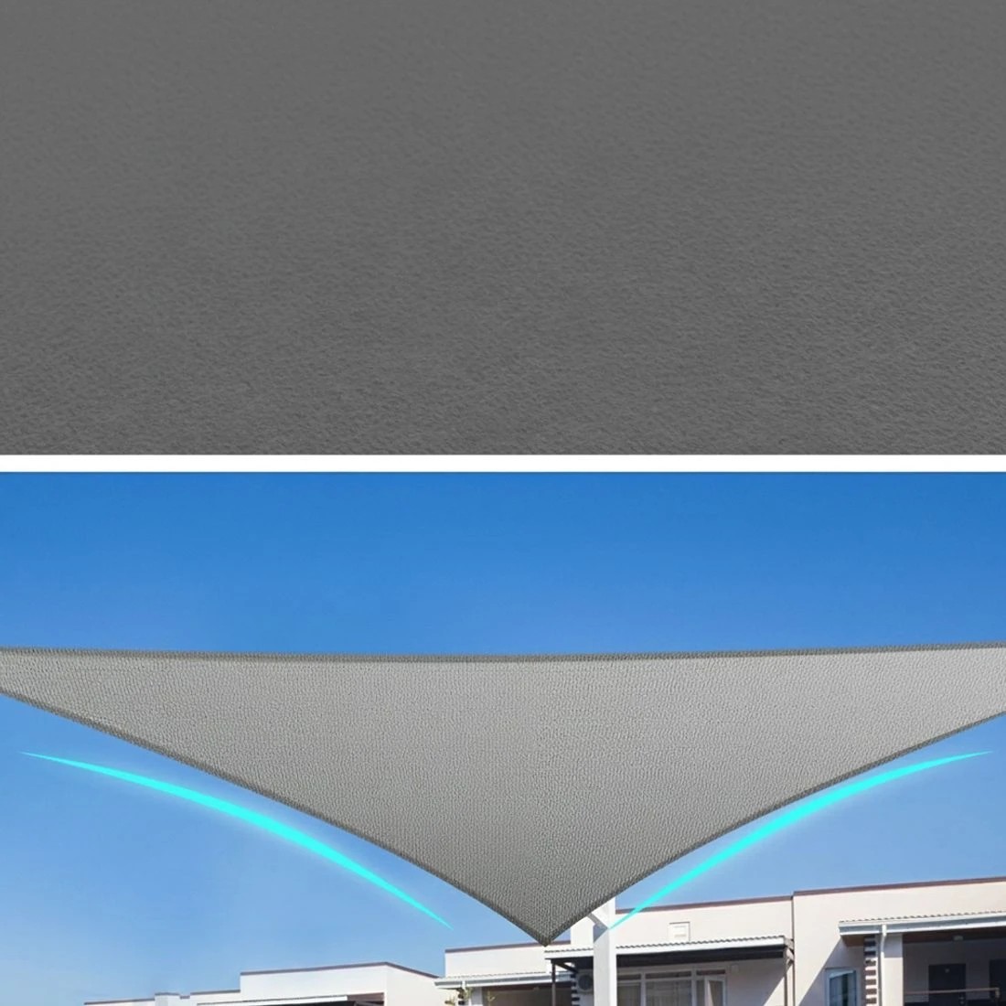 4 Instahut Shade Sail Cloth Shadecloth Canopy Triangle 280gsm - Grey, 4 of 5