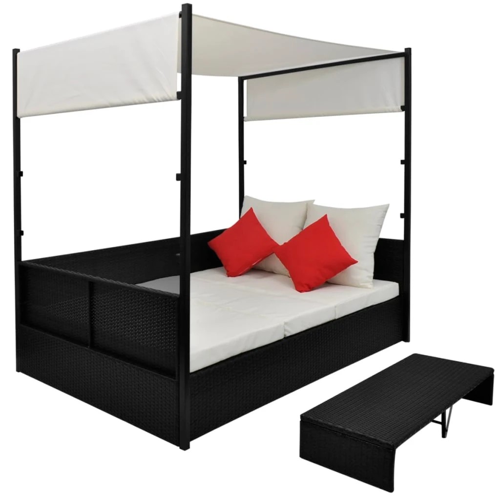 2 vidaXL Outdoor bed Adjustable Armrests - Black, 2 of 7