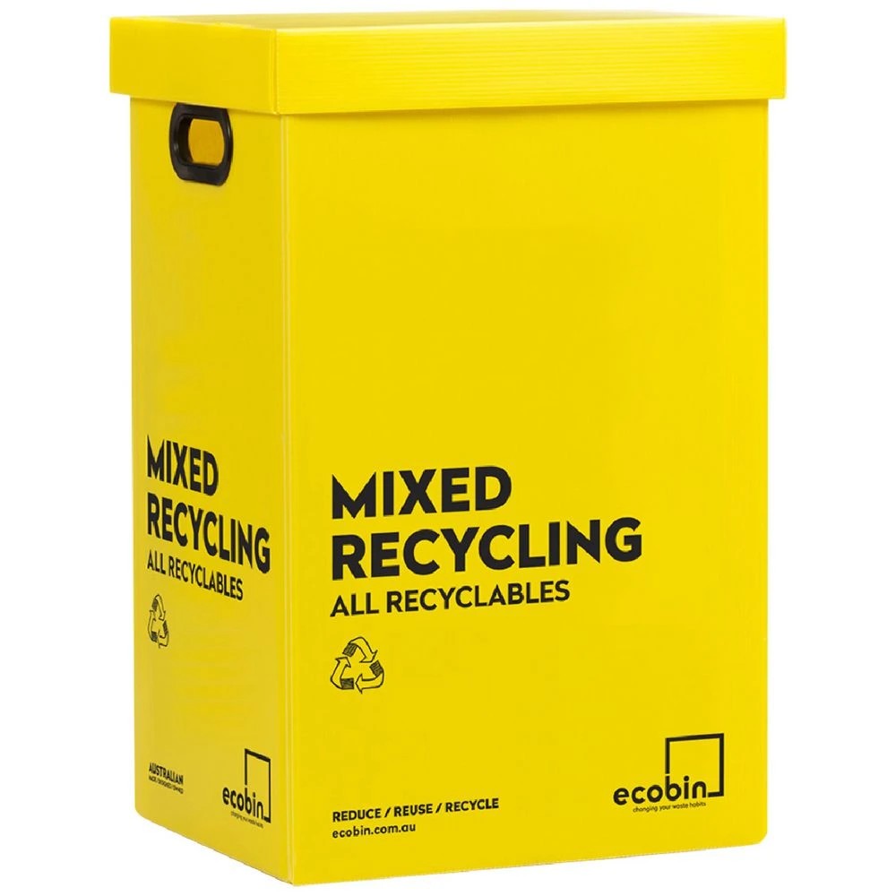 1 Eco Bin 60 L Recycled Waste Bin Yellow, 1 of 2