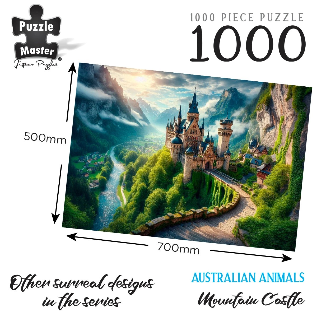 9 Puzzle Master Mountain Castle AR Edition 1000 Piece Jigsaw Puzzle, 9 of 10