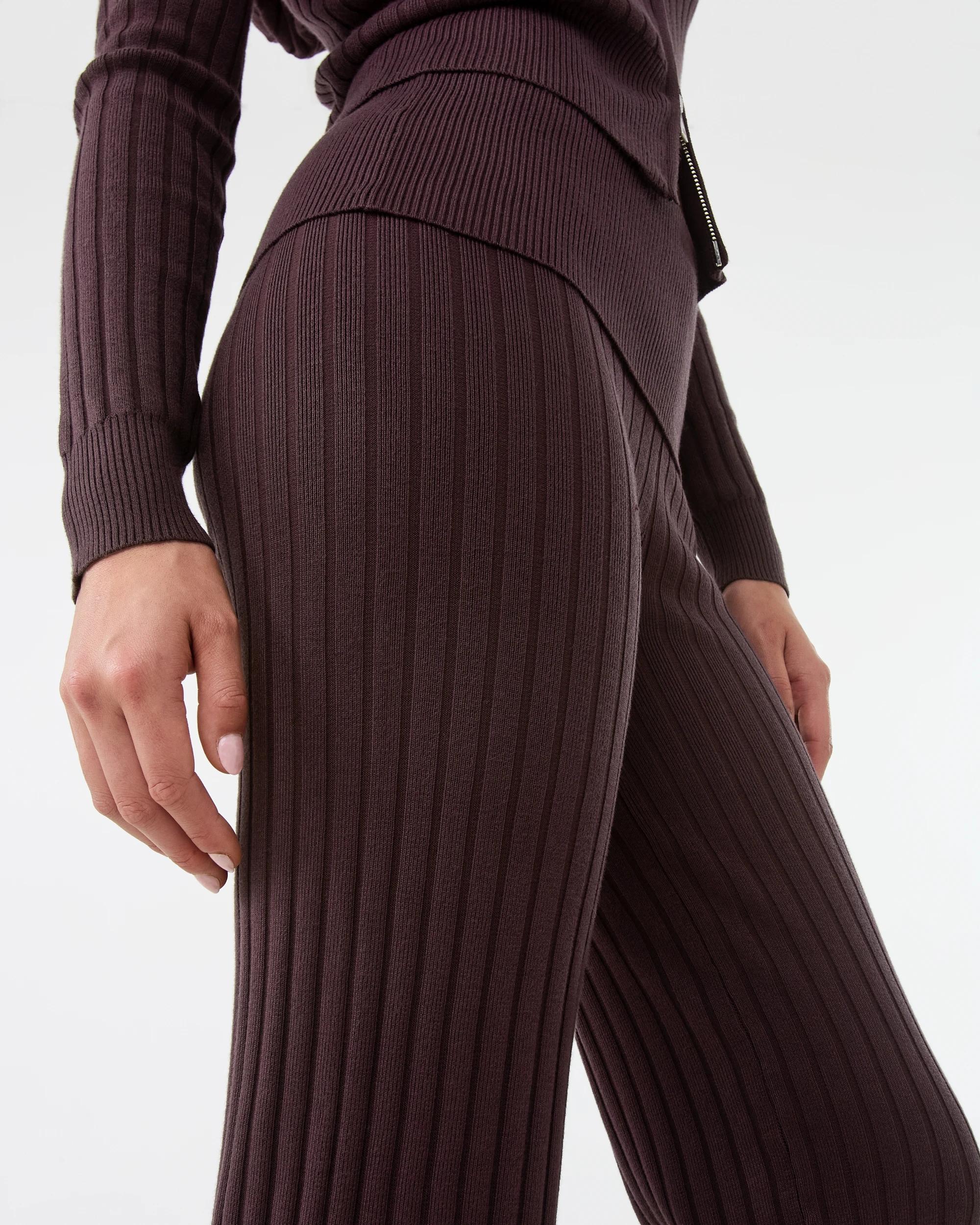 6 Knit Fold Over Pants Choc Plum, 6 of 8