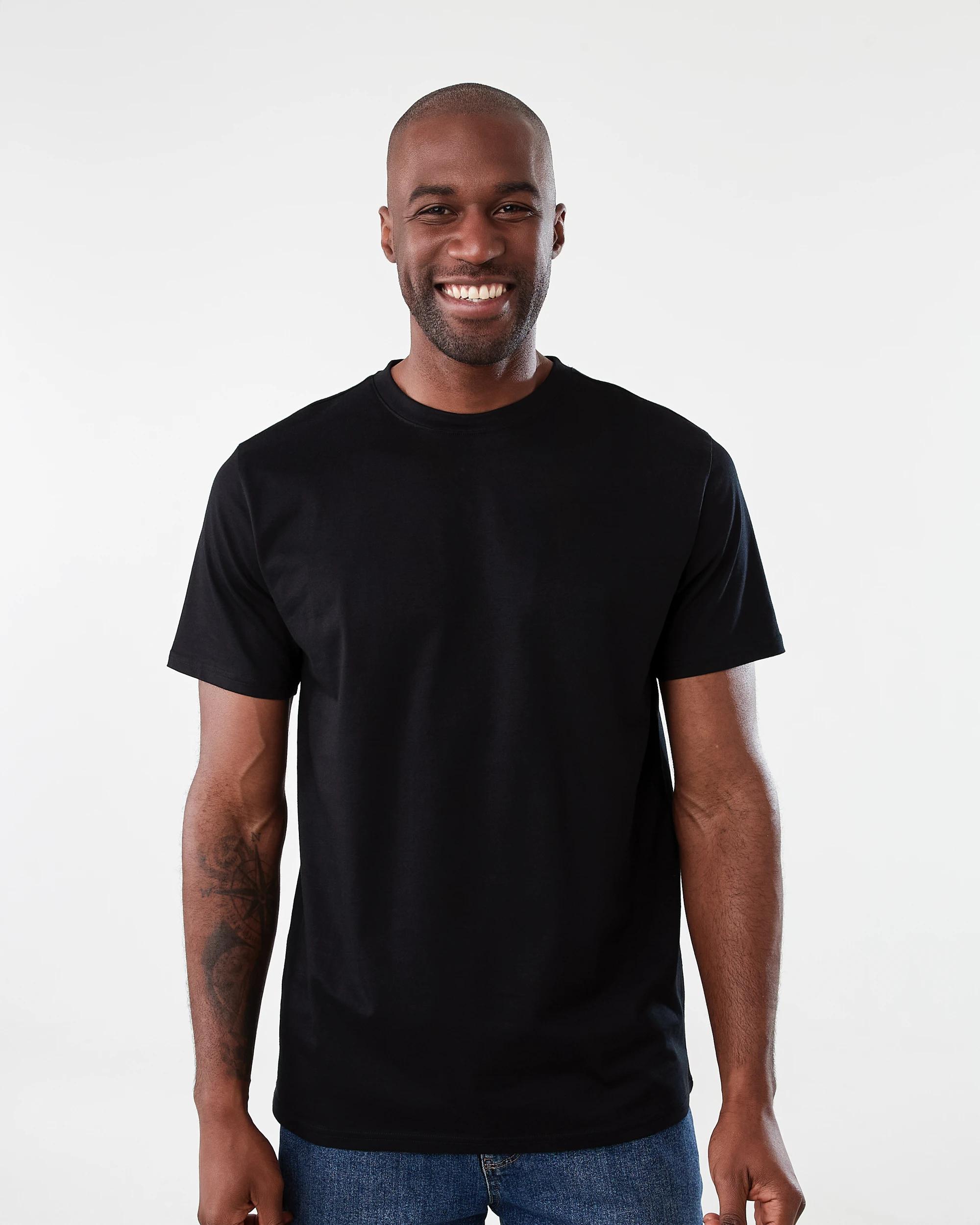 1 Australian Grown Cotton Crew Neck T-shirt BLACK, 1 of 5