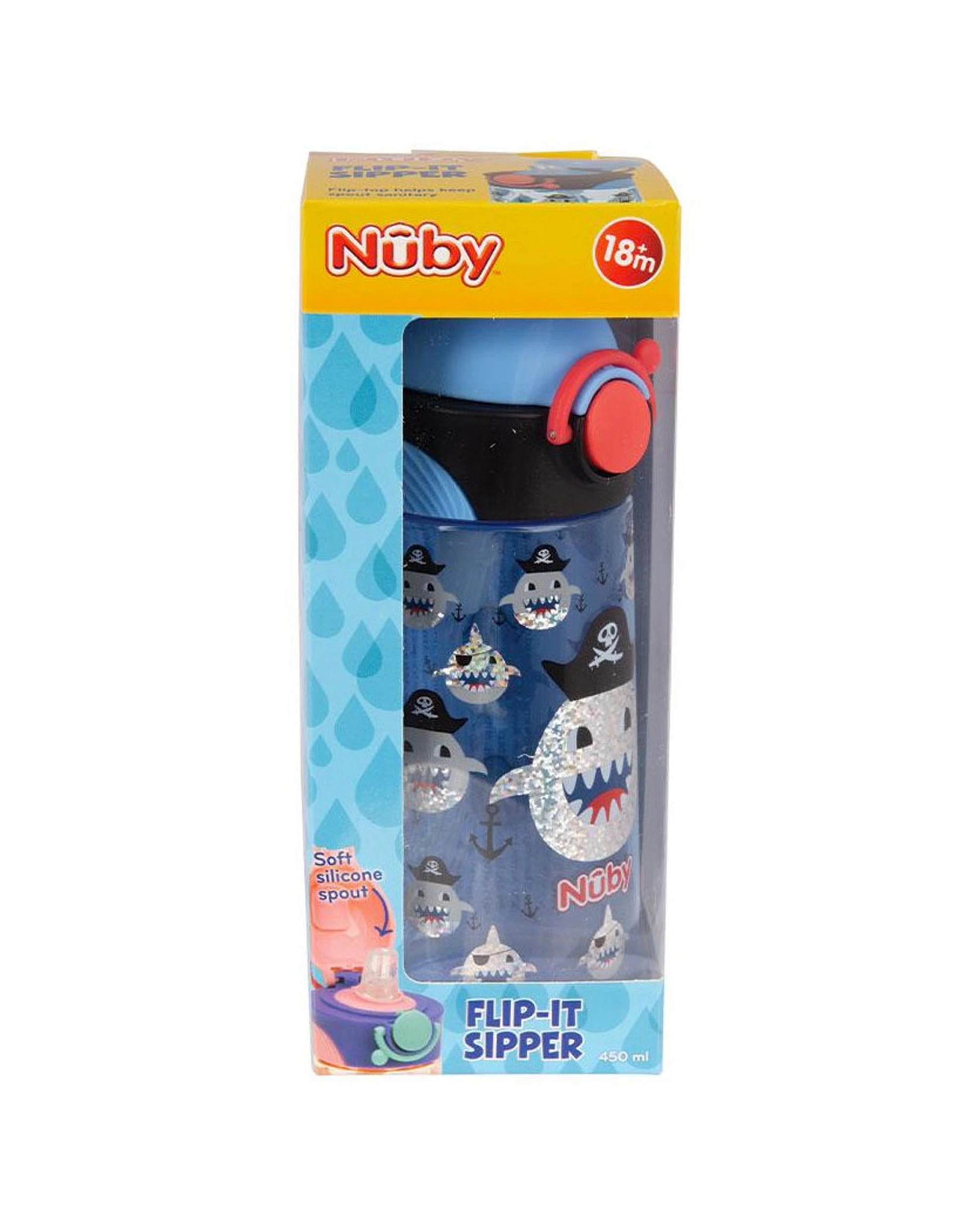 1 Nuby Tritan Glitter Spring Spout Cup With Lock Baby 450ml - Multi, 1 of 1