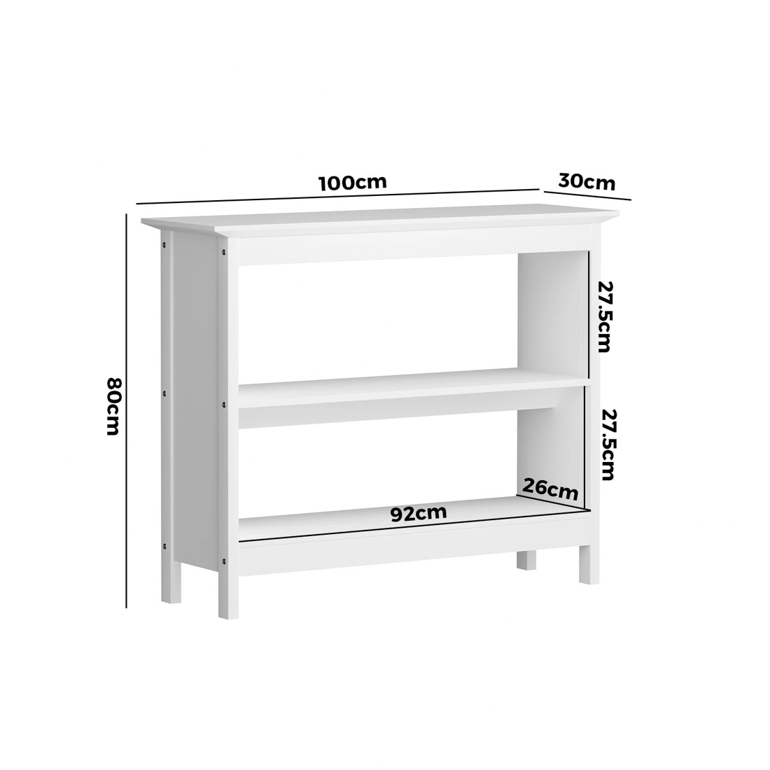 10 Oikiture 3-tier Console Table Open Shelf Wood Sofa Table Hall Side Entry
 - White, 10 of 10