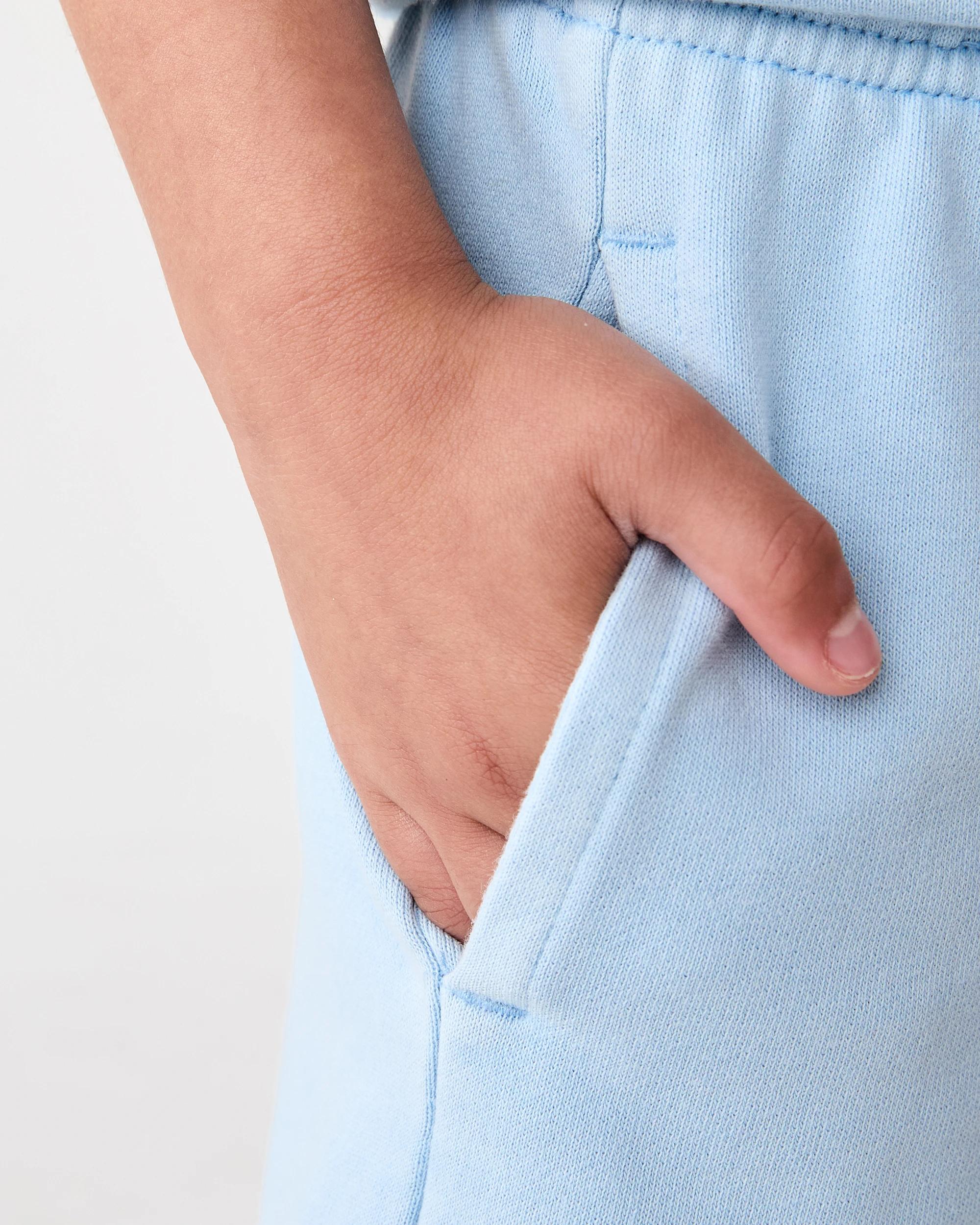 4 Acid Wash Knit Shorts Blue Mist, 4 of 7