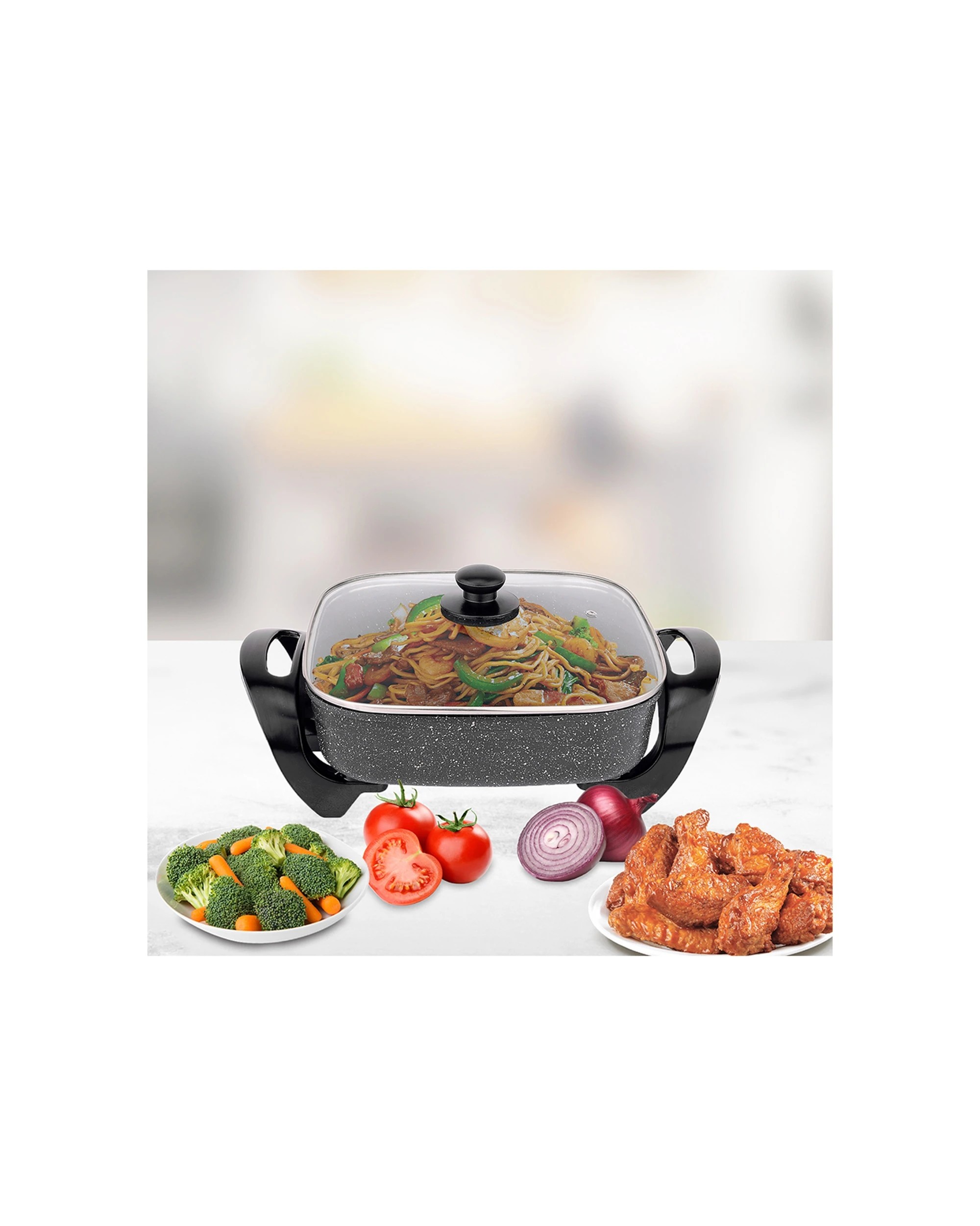 2 Healthy Choice 1500w 7.2l Non Stick Stone Electric Fry Pan W/temperature Control
 - Black, 2 of 5