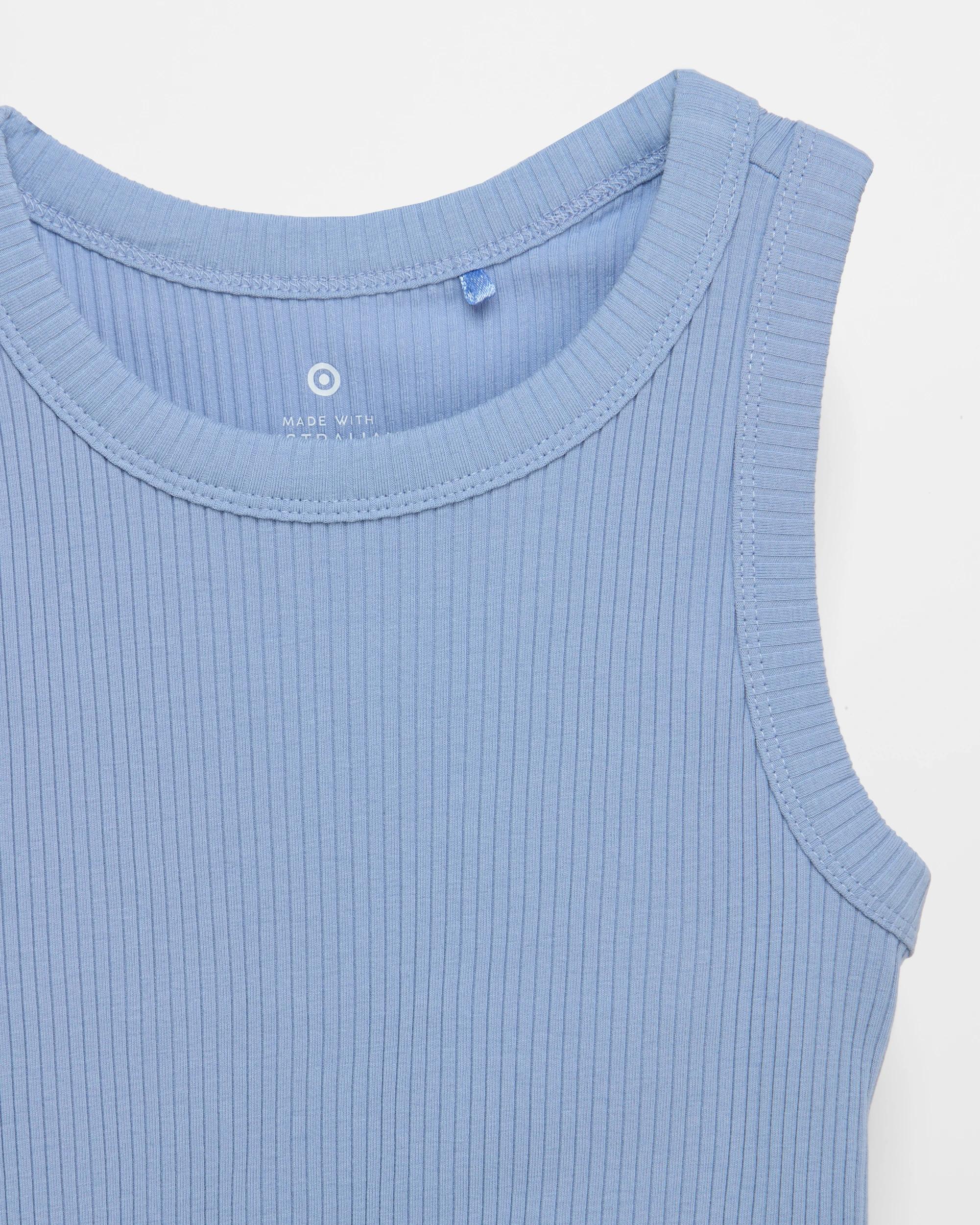 7 Target Australian Cotton Racer Back Rib Tank BLUE, 7 of 7