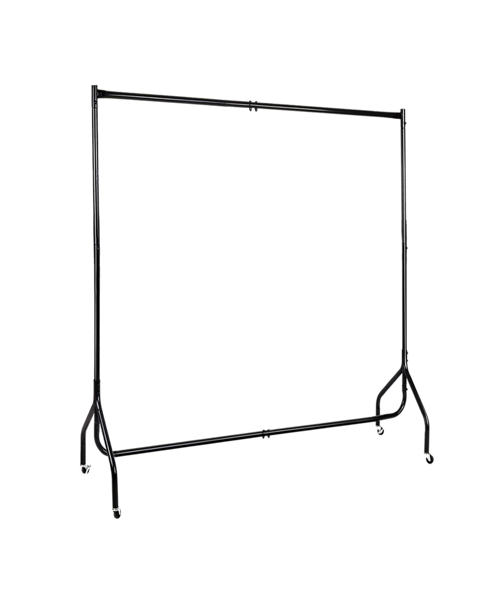 1 Artiss Clothes Rack 6ft Rail With Wheels Garment Hanging Rack Portable Heavy Duty Lockable Wheels Space Saving - Black, 1 of 8