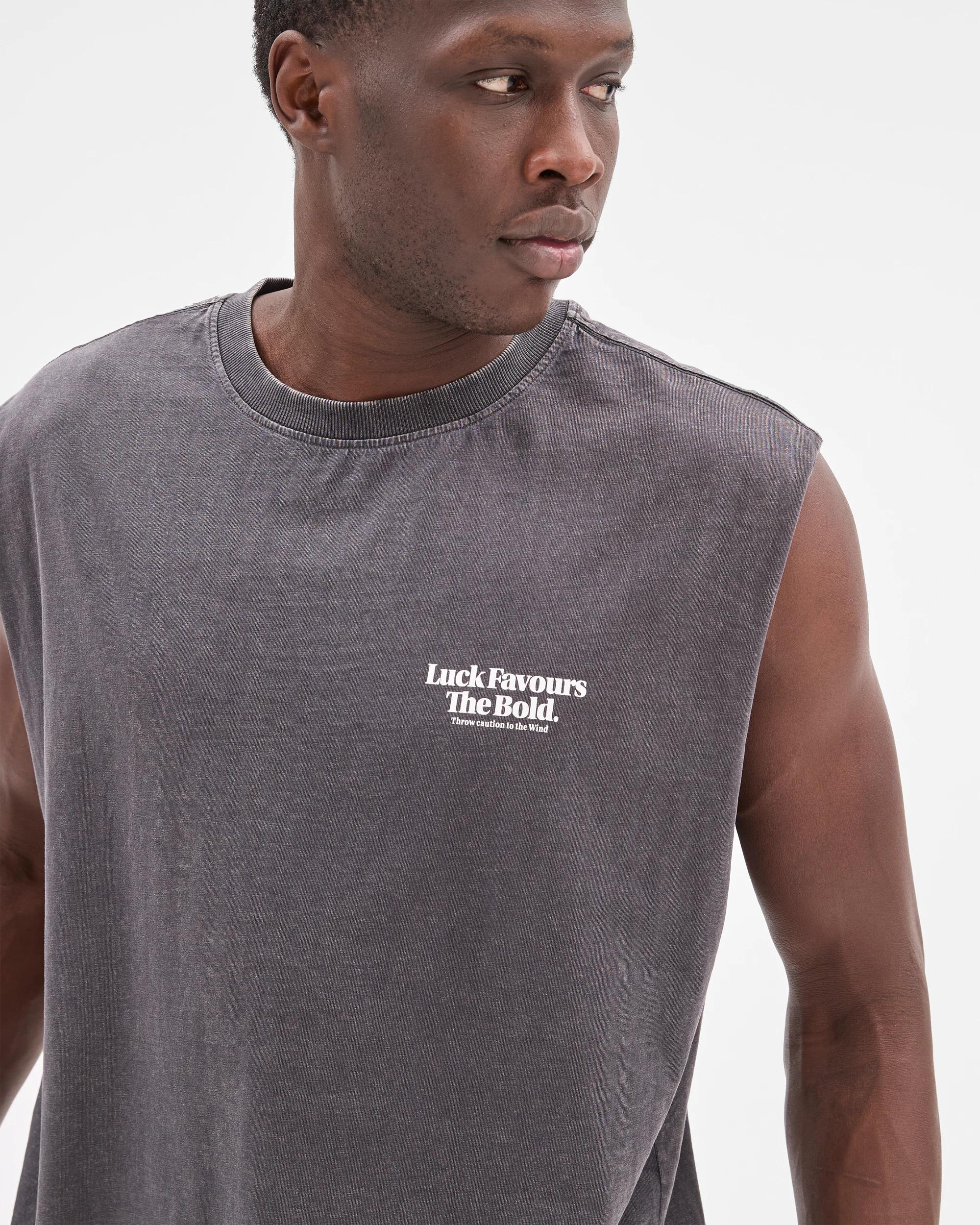 5 Australian Cotton Graphic Tank Top - Commons LUCK FAVOURS PHANTOM, 5 of 5