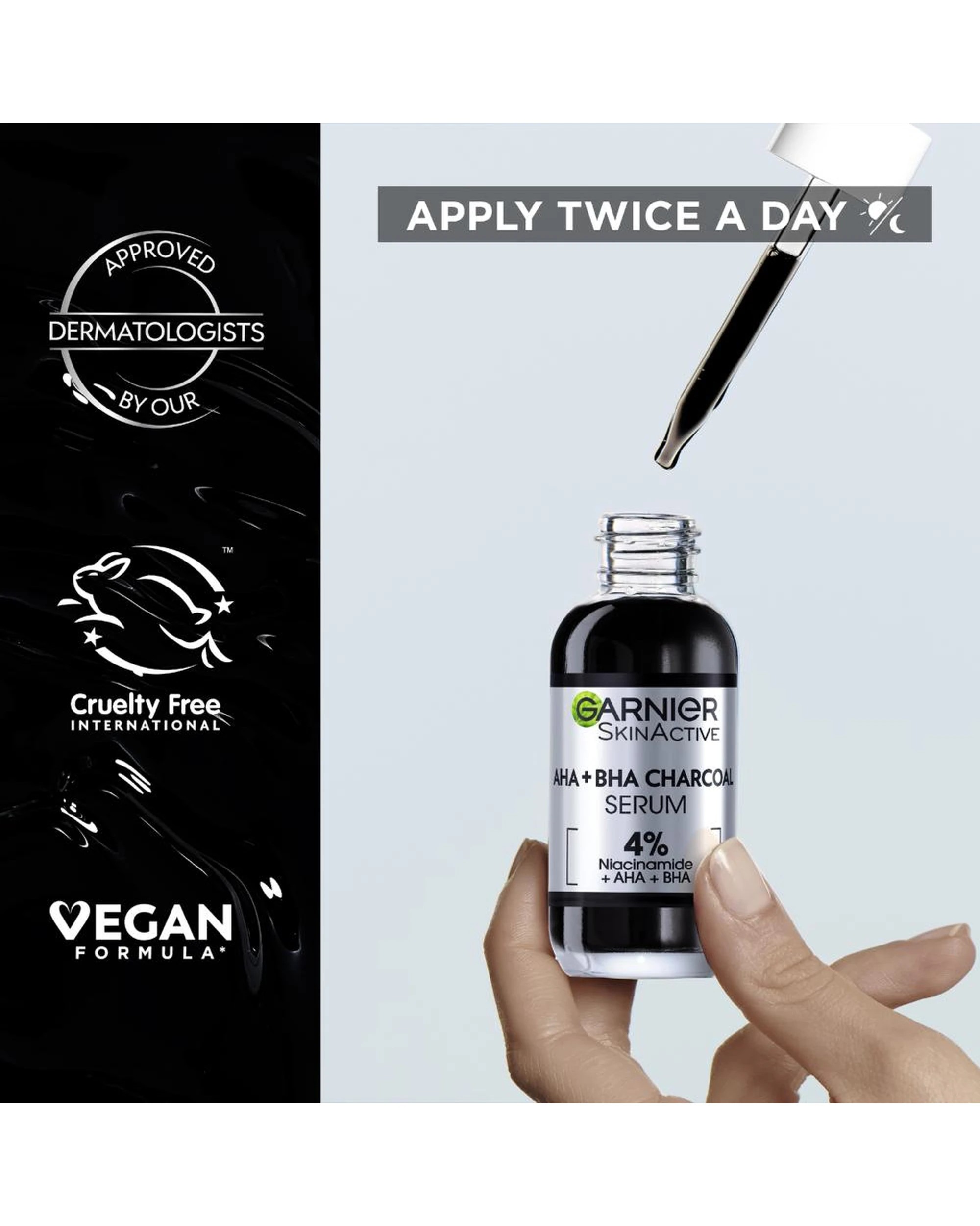 8 3 x Garnier SkinActive AHA + BHA Anti Blemish Serum with Charcoal 30mL, 8 of 8