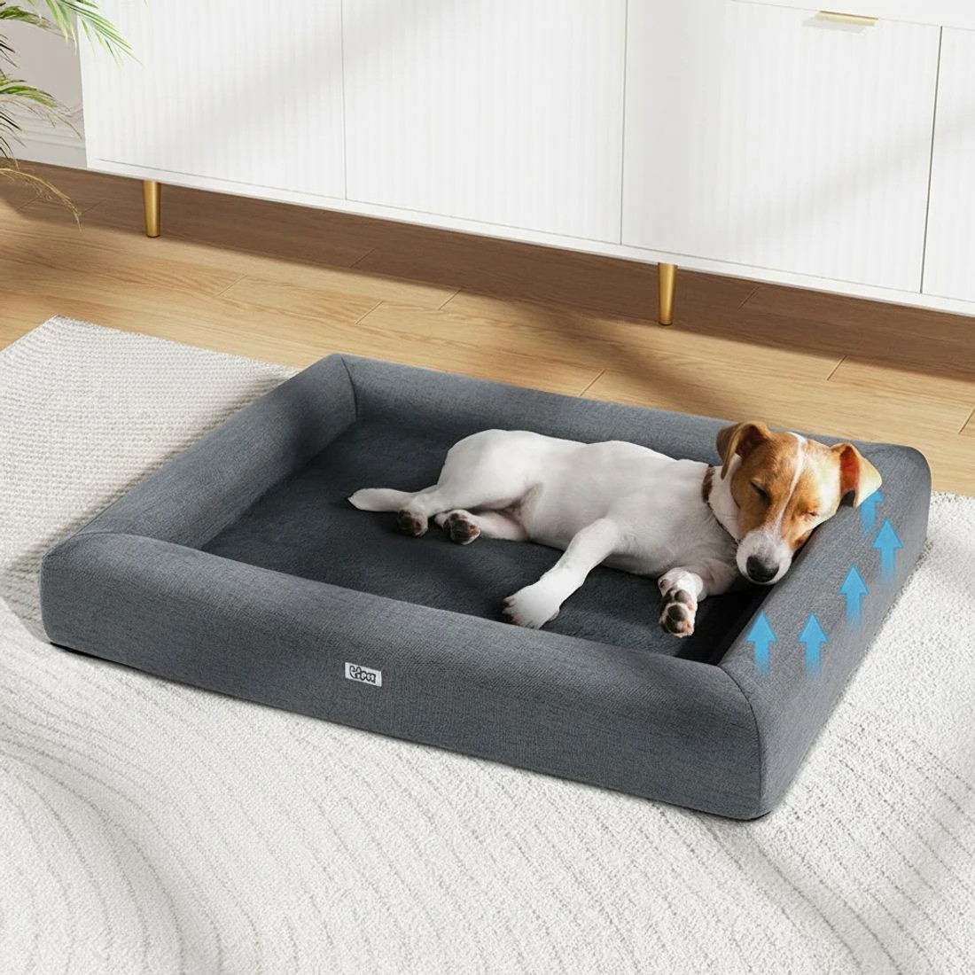 5 i.Pet Pet Bed Dog Cat Large Calming Soft Sofa Cushion Egg Crate Washable - Grey, 5 of 6