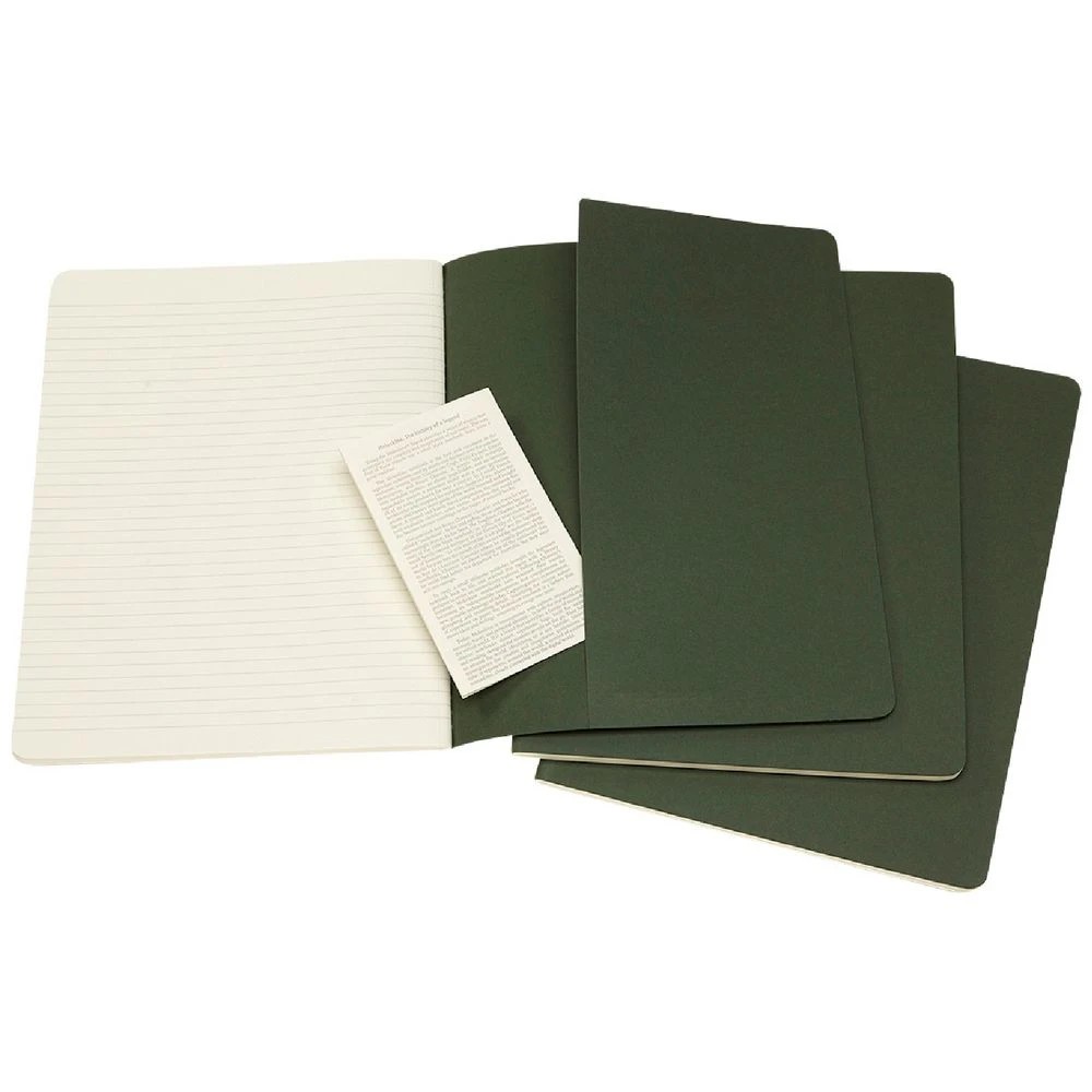 5 Moleskine Cahier Notebook Ruled Extra Large Green 3 Pack, 5 of 7