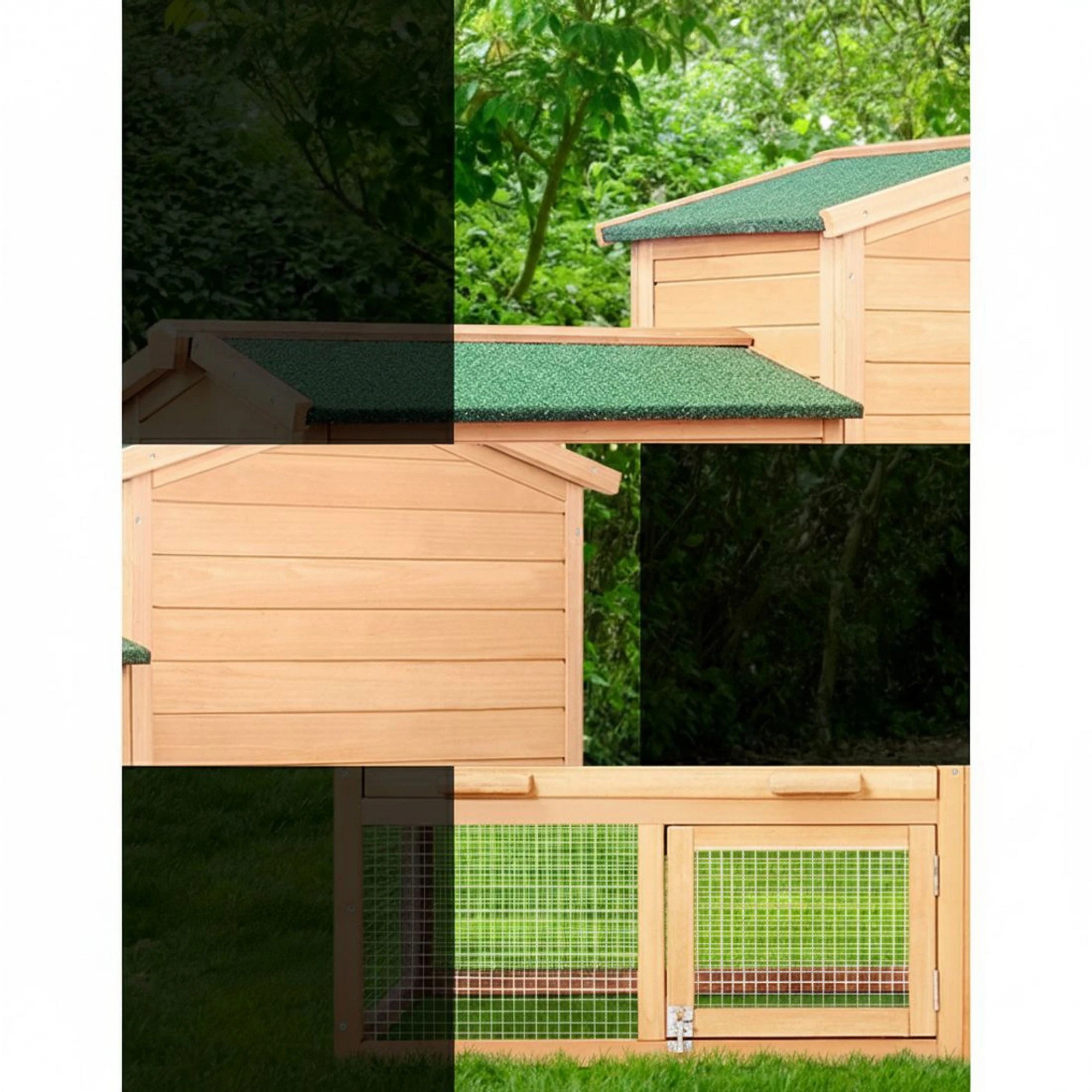 5 i.Pet Chicken Coop Rabbit Hutch Large House Run Cage - Brown, 5 of 9
