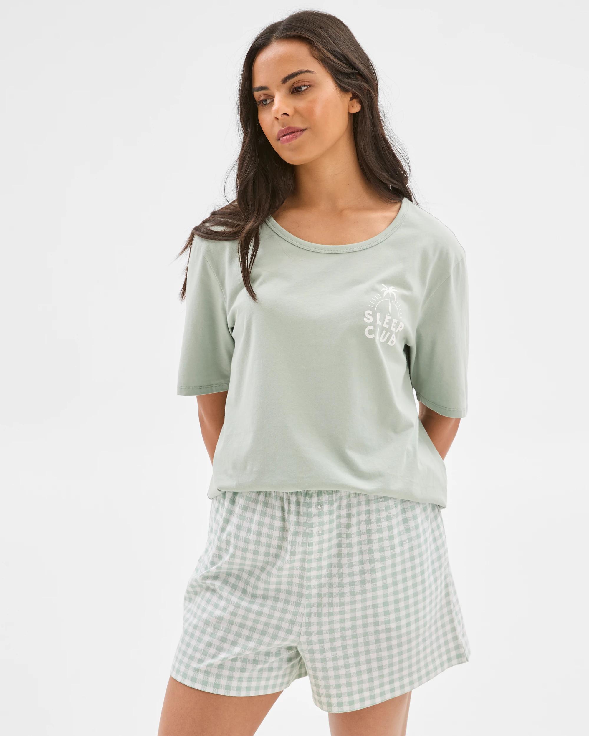 3 Target Woman Womens Australian Cotton Jersey Sleep Boxer Shorts GINGHAM, 3 of 6