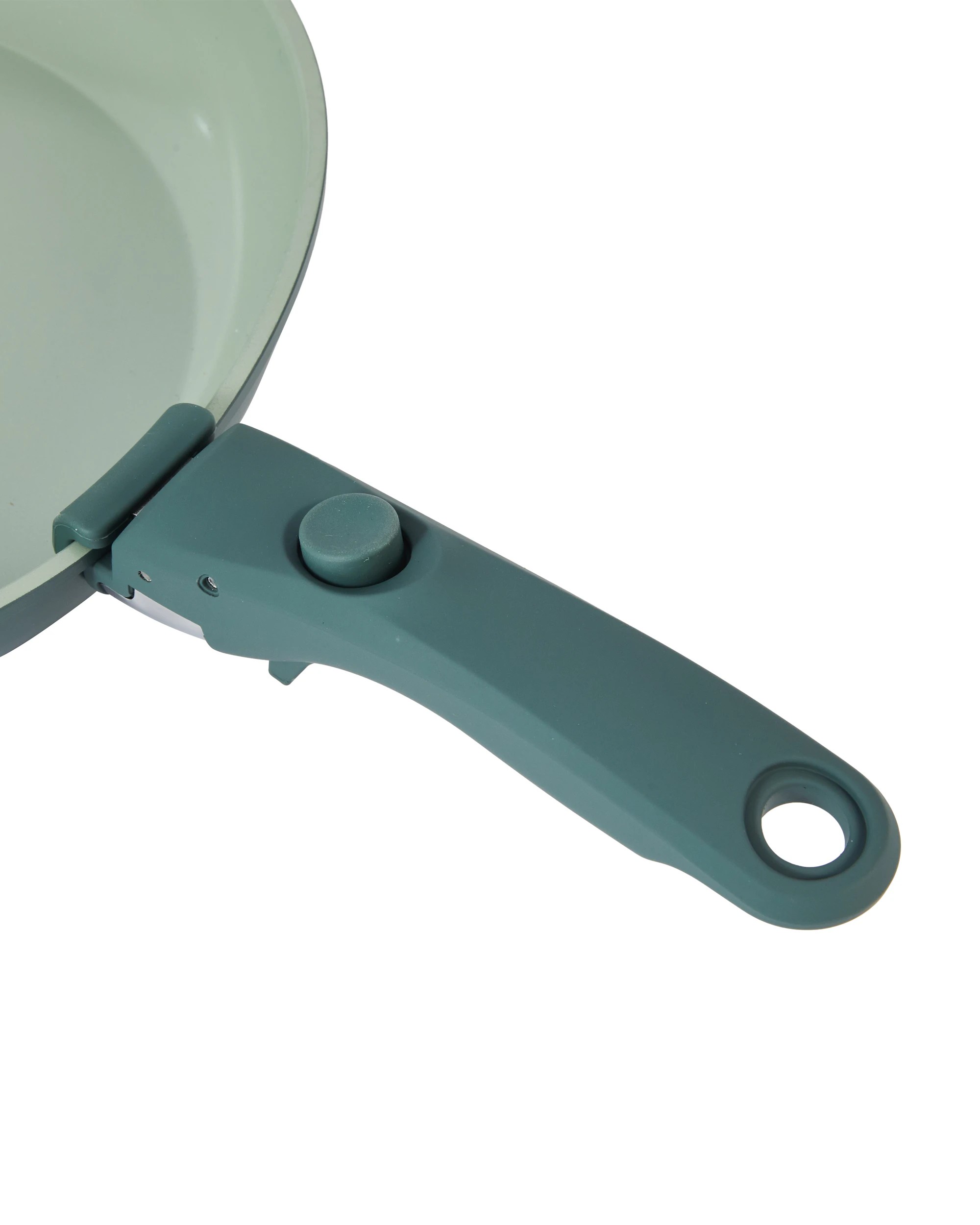 6 3 Piece Ceramic Cookware Set with Detachable Handle - Green, 6 of 9