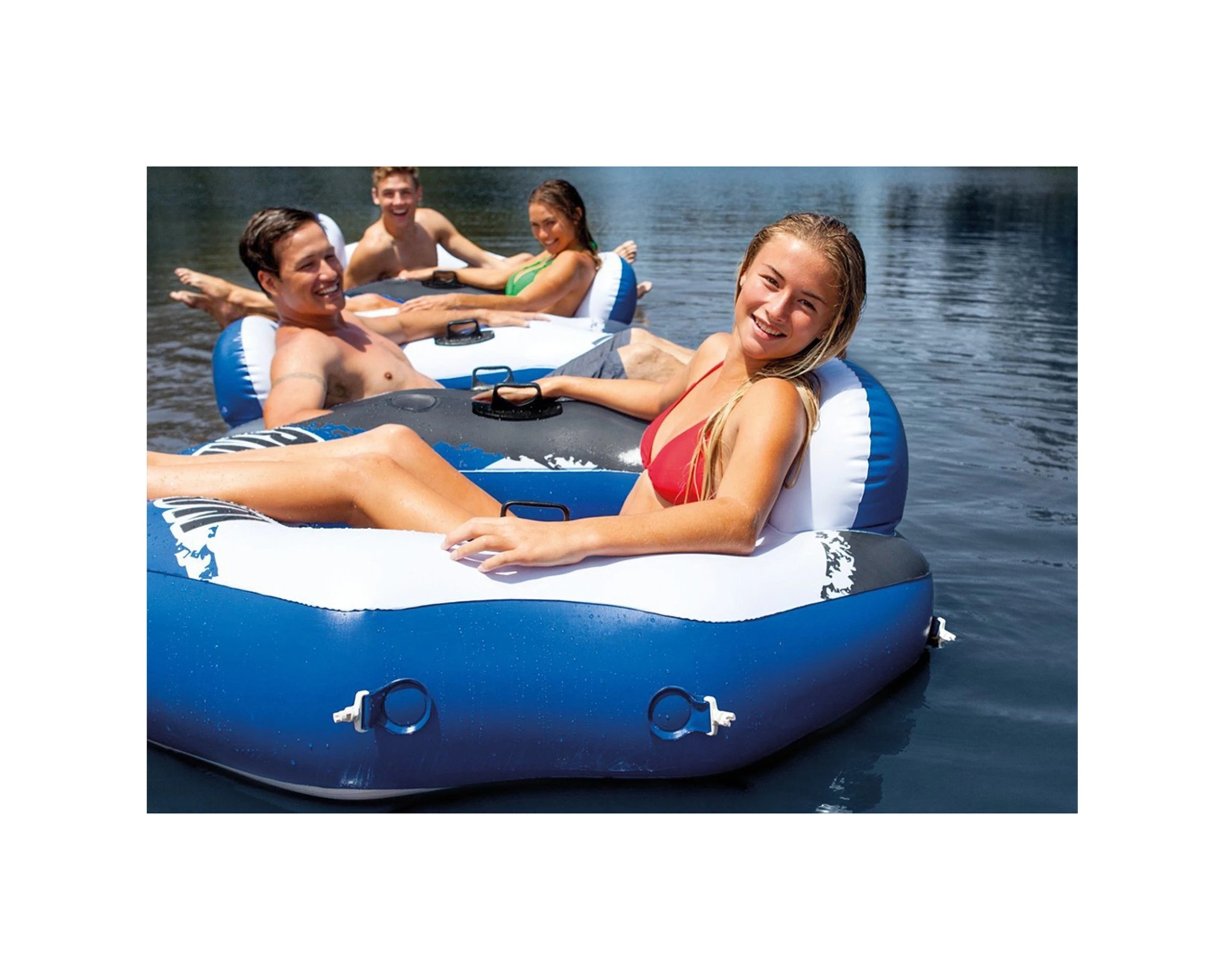 3 INTEX River Run Connect Lounge Inflatable Water Lounger Inflatable Float - Blue, 3 of 6